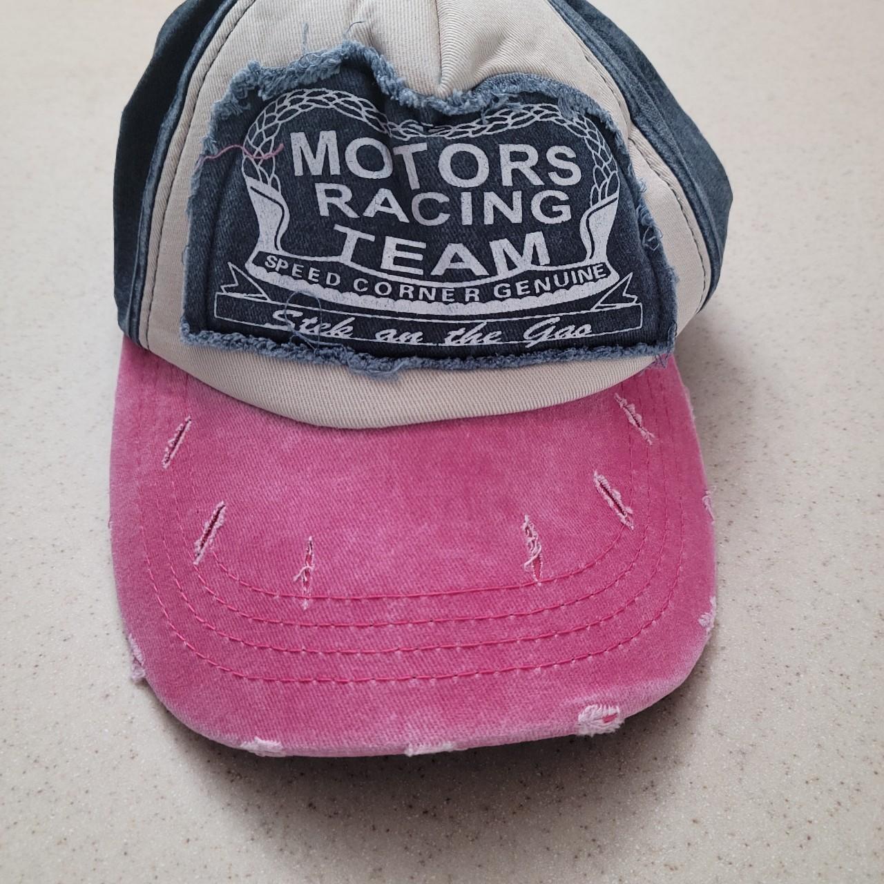 New distressed women's ball cap, pink and blue.... Depop