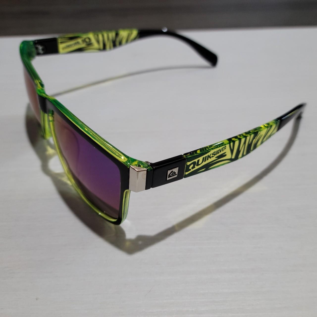 Depop - New and black... sunglasses, quiksilver polarized green