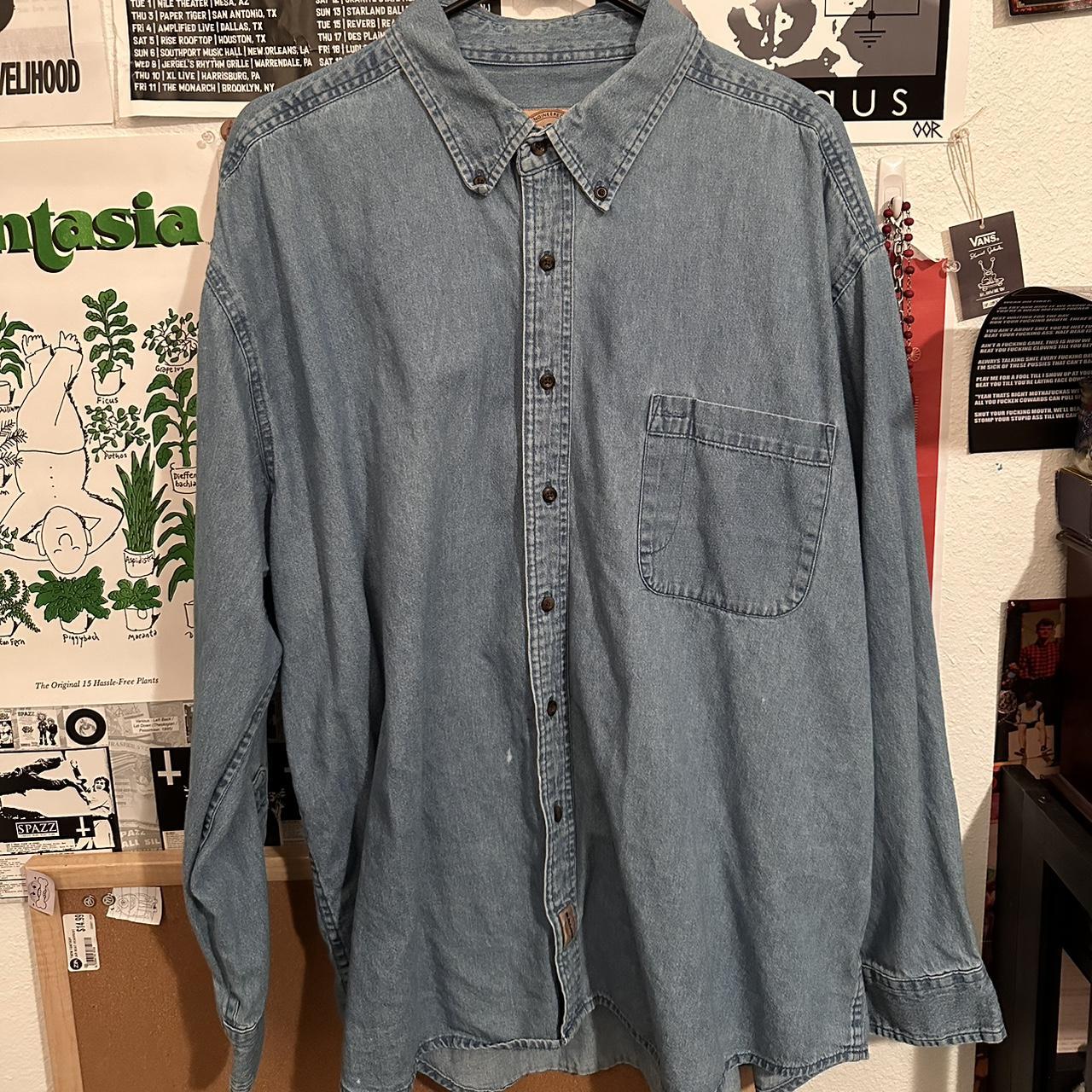 WearGuard loose denim work shirt Size XXL tiny... - Depop