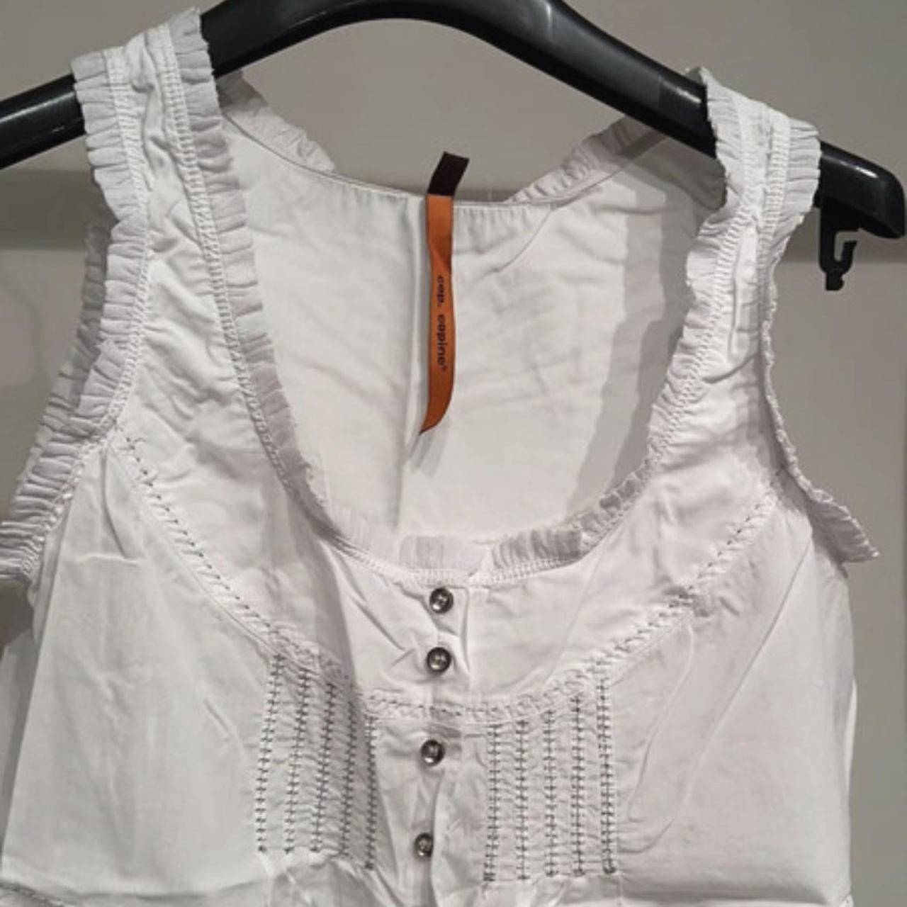 As brand new! Cop Copine milkmaid style top with Cop... Depop