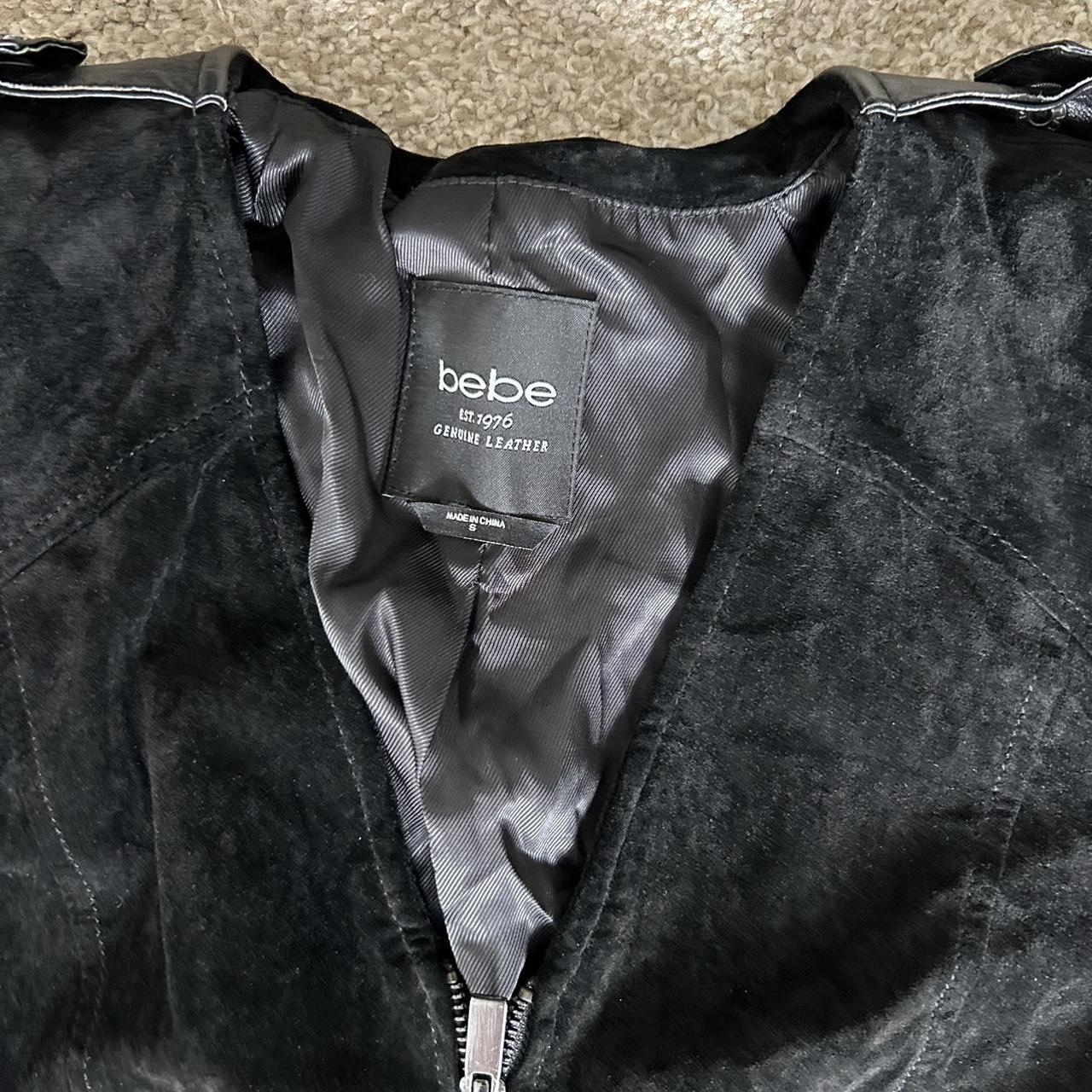 Bebe genuine leather on sale jacket