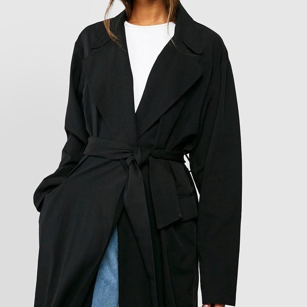Boohoo Women's Black Coat Depop