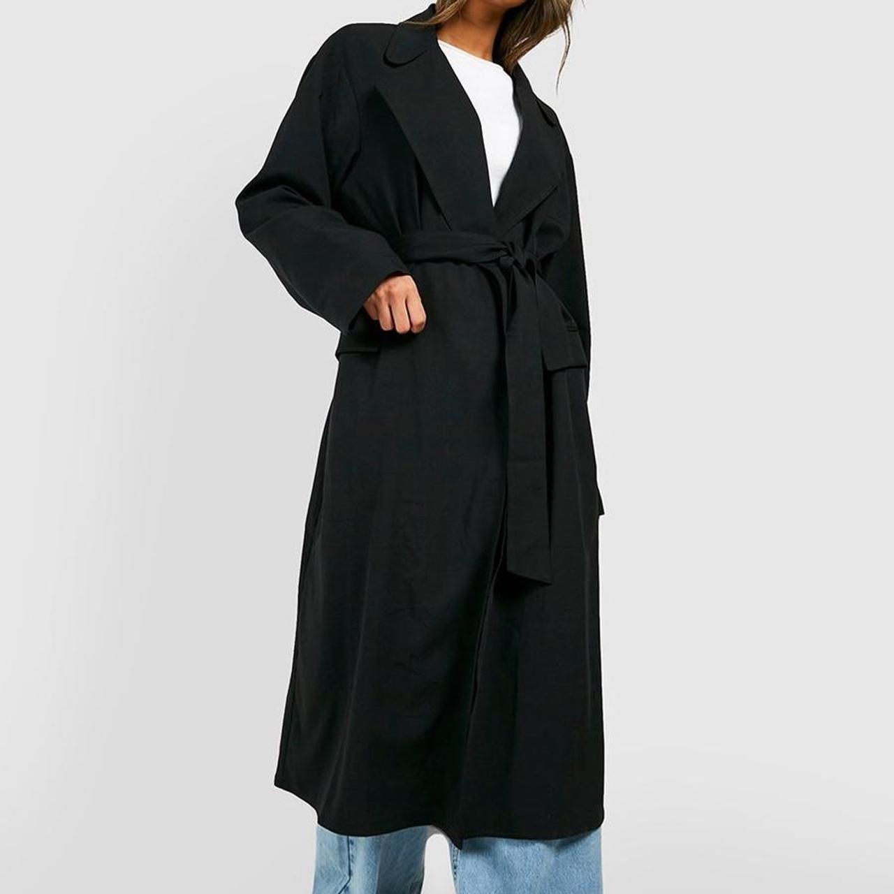 Boohoo Women's Black Coat Depop