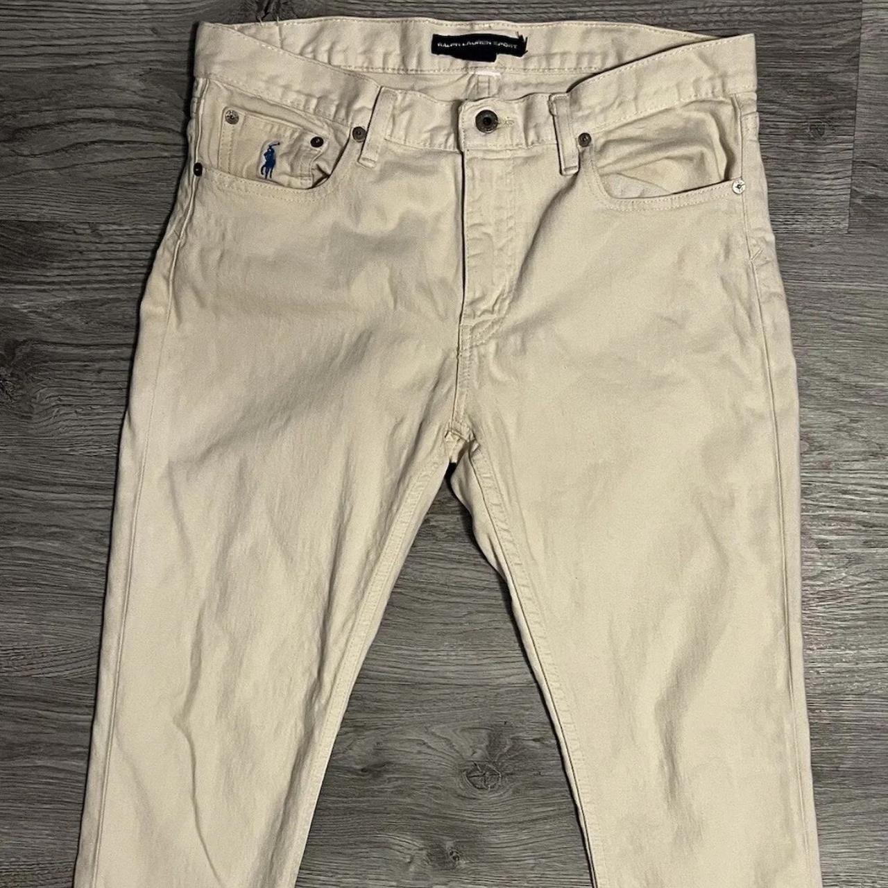 Vintage Polo Sport Ralph Lauren Ivory Khaki Skinny...