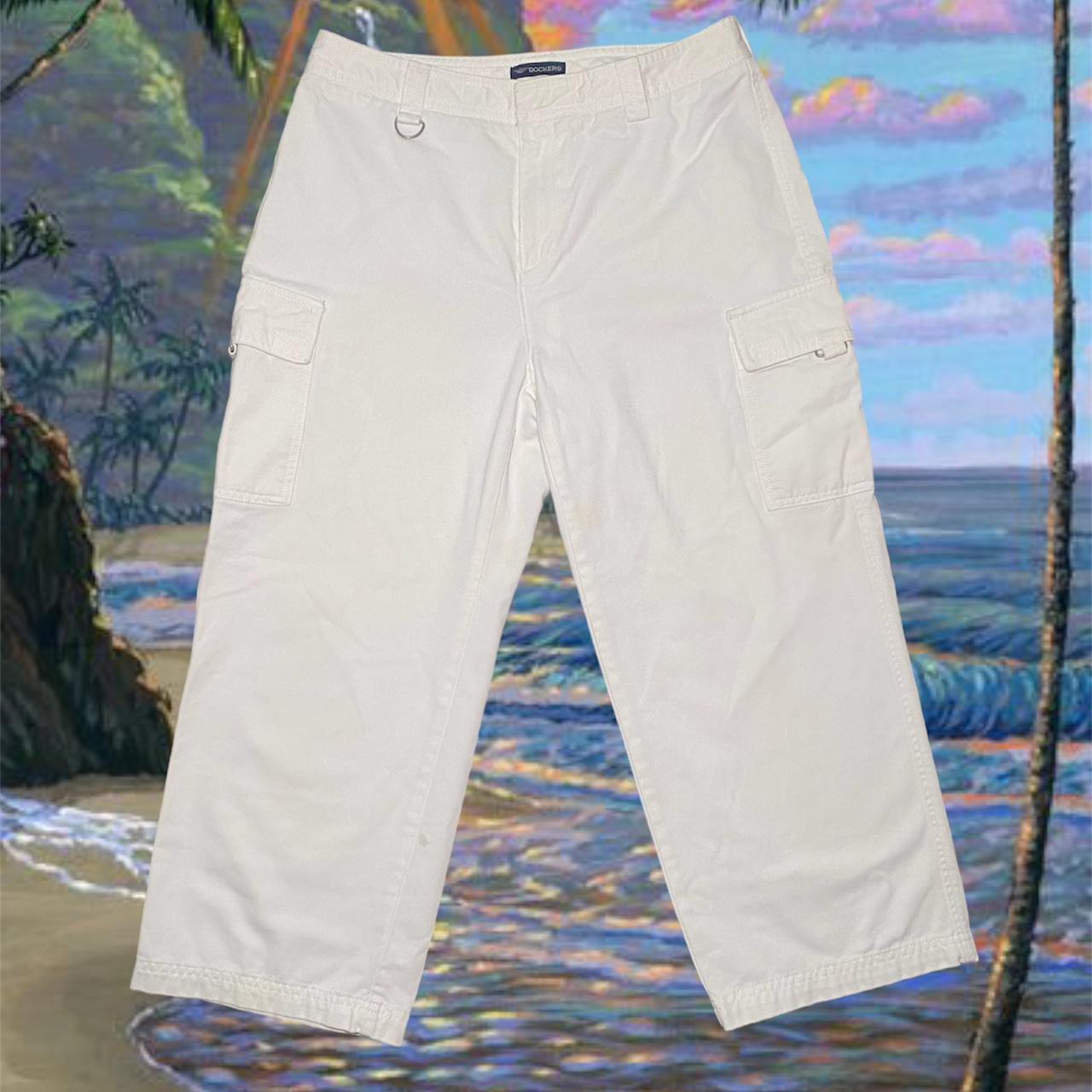 Amazing, white, Docker jean cargo like pants,... Depop