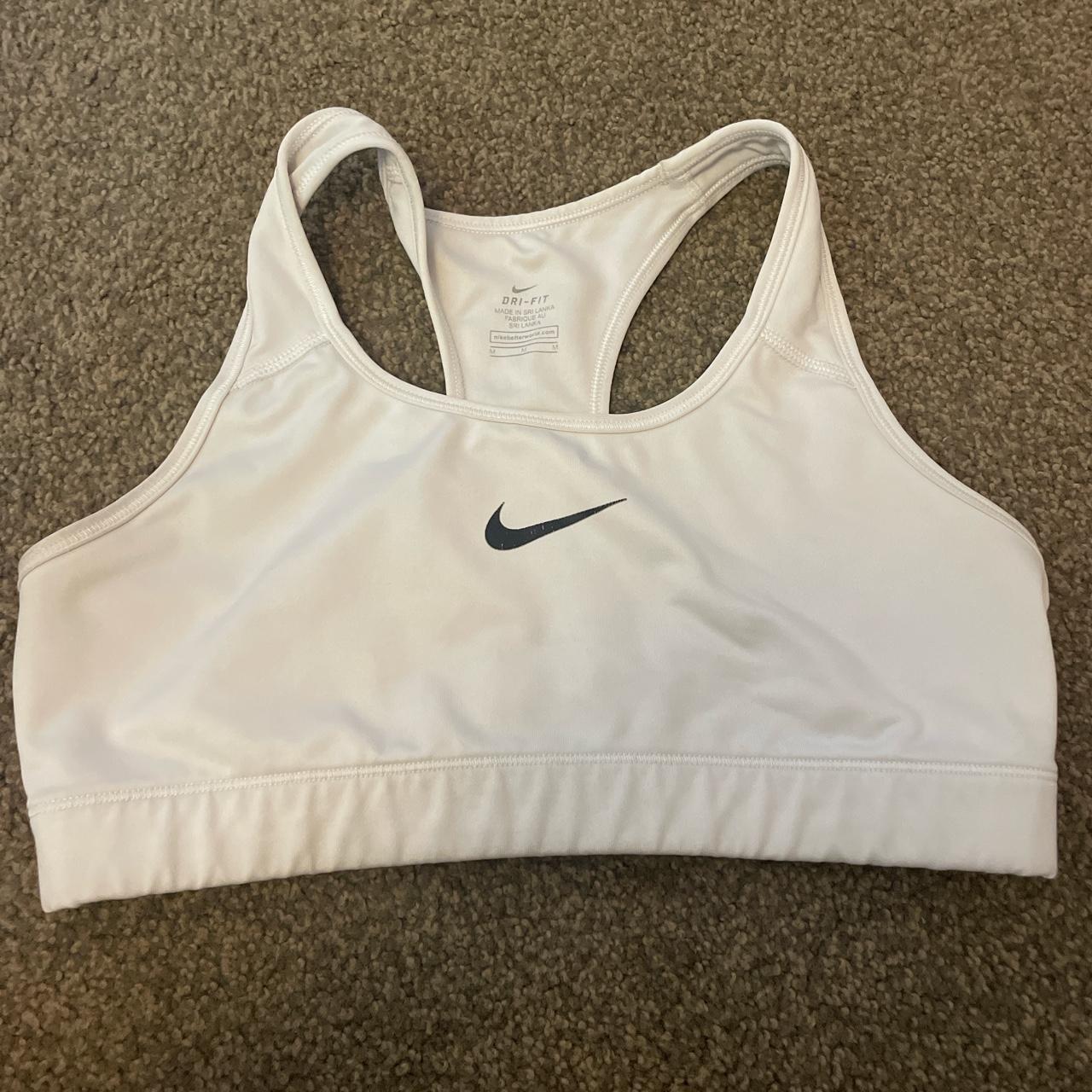 womens white nike sports bra
