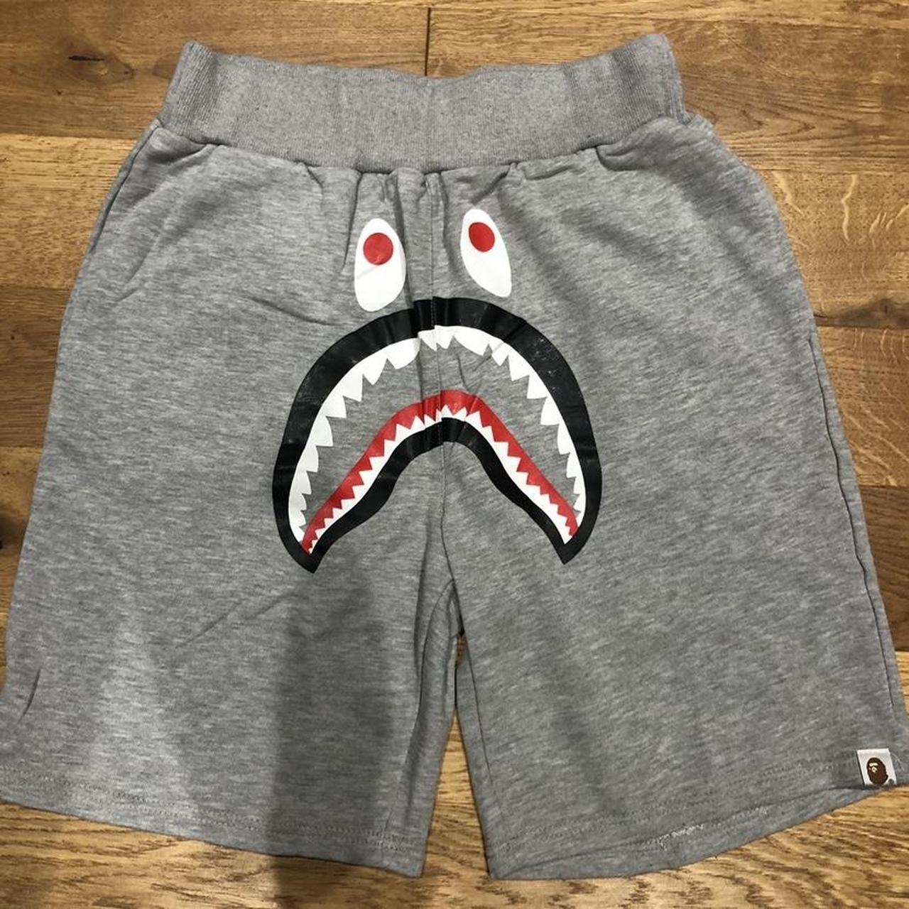 ウェア Bape 23th shorts grey L A Bathing Ape Men Shark Sweat Shorts gray