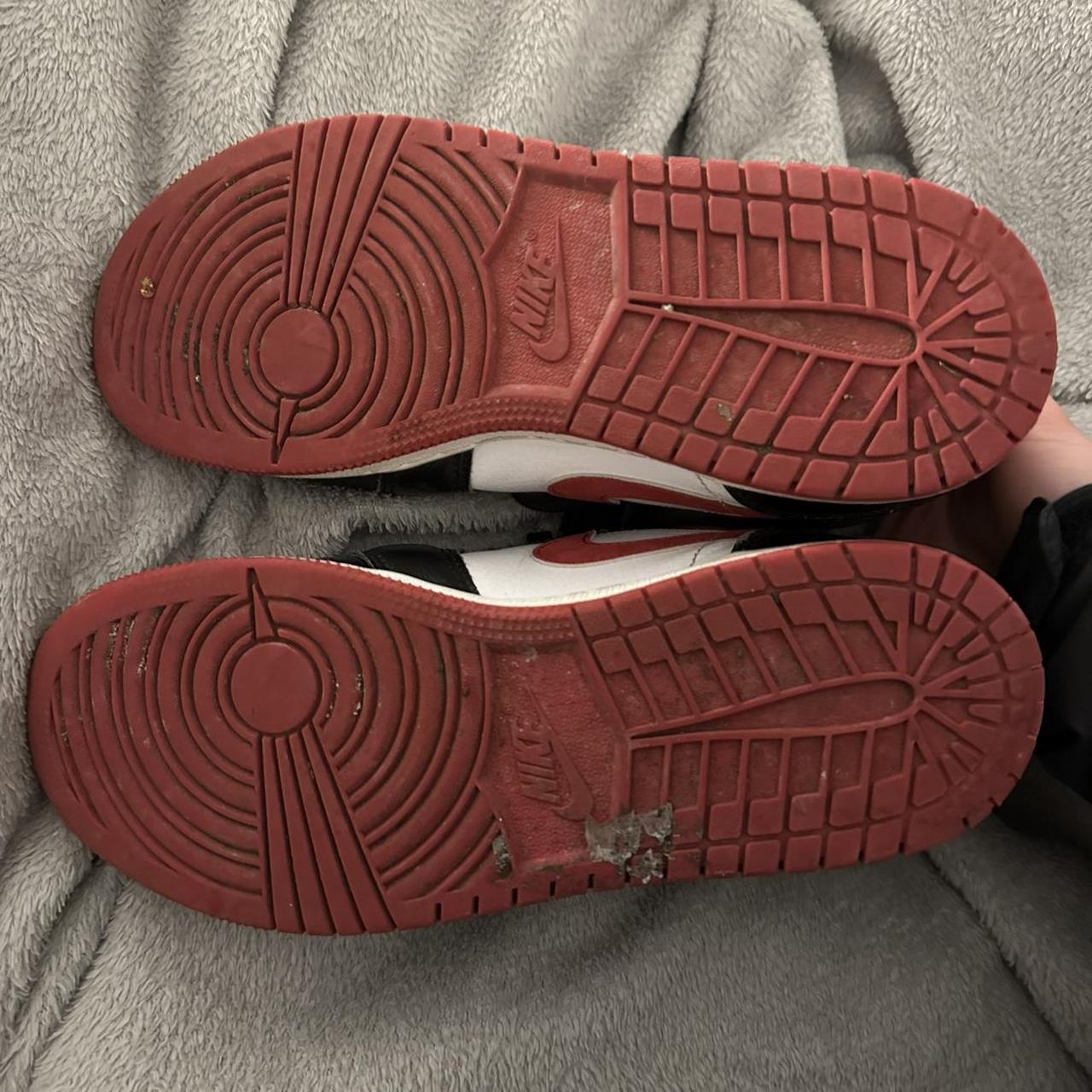 jordan half red half white