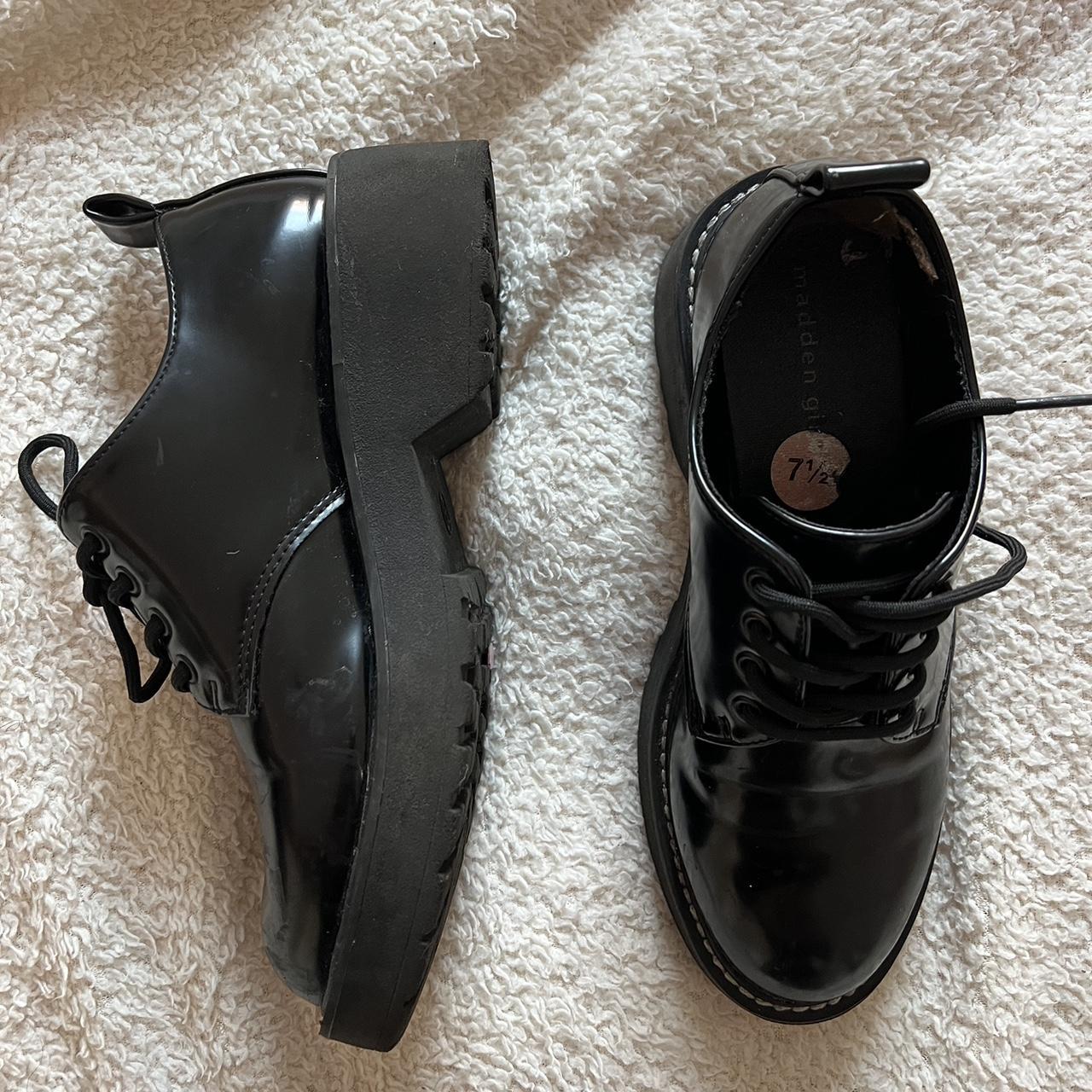 Black Madden Girl / Steve Madden Black Oxford... - Depop