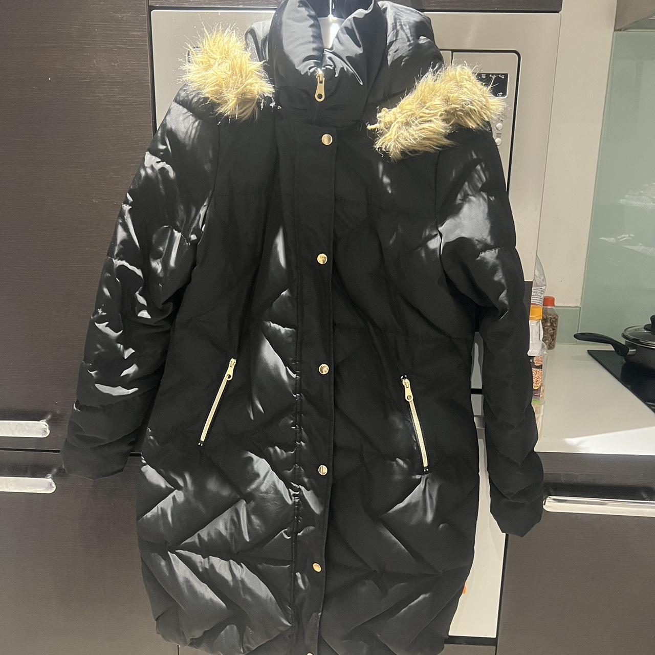 Anne Weyburn long padded winter jacket with hood Depop