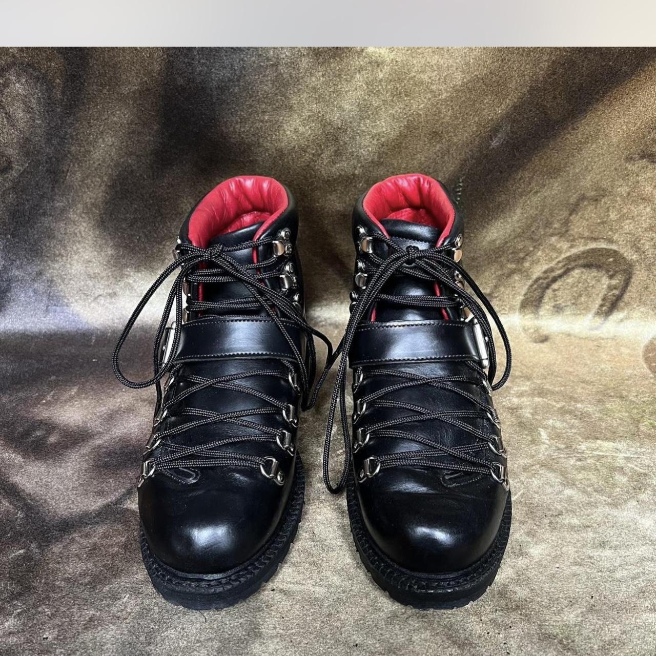 Polo Ralph Lauren black leather red lace boots hotsell