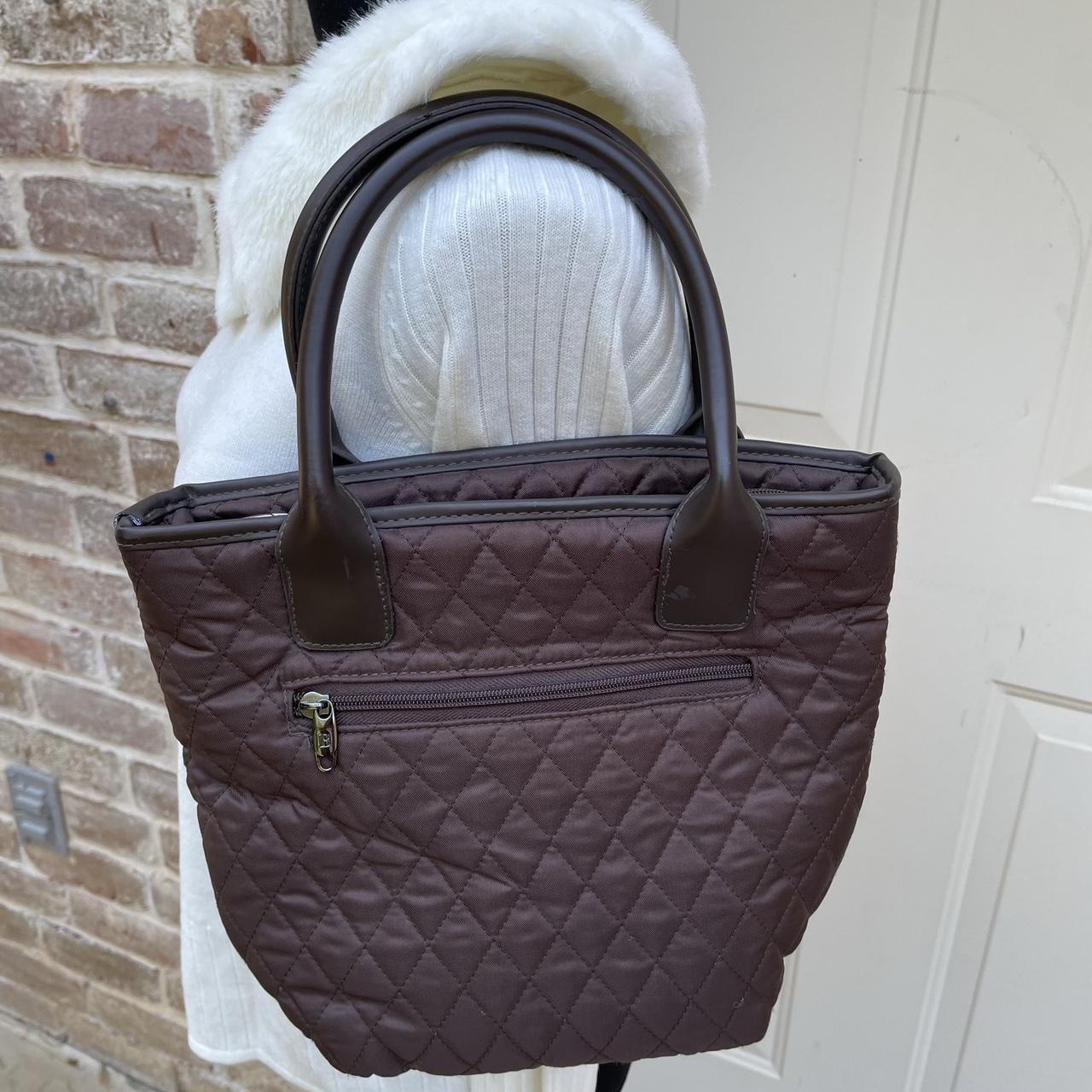 Brookstone Brown Tote Quilted Design Medium