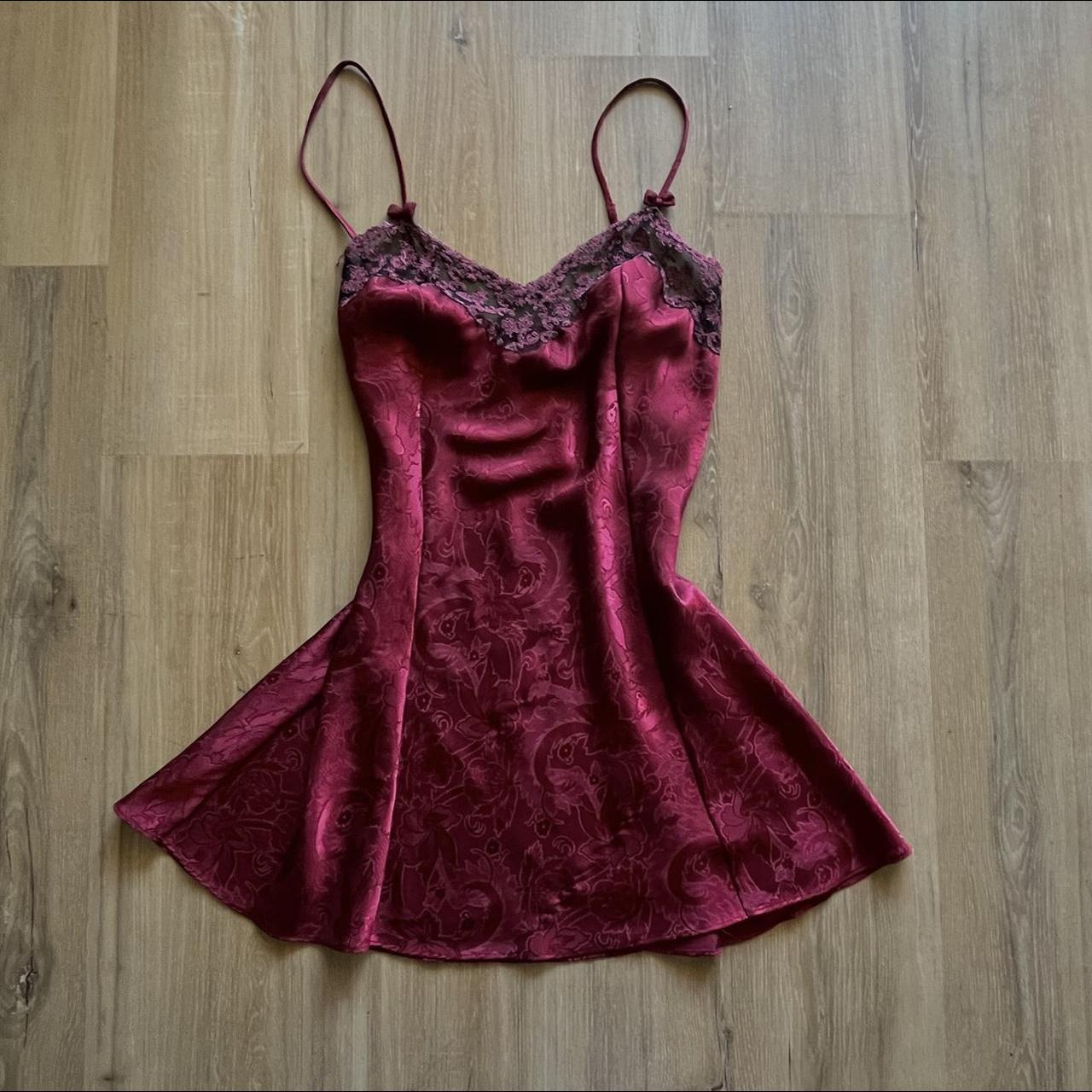 Gold Label Vintage Victorias Secret Maroon Floral... - Depop