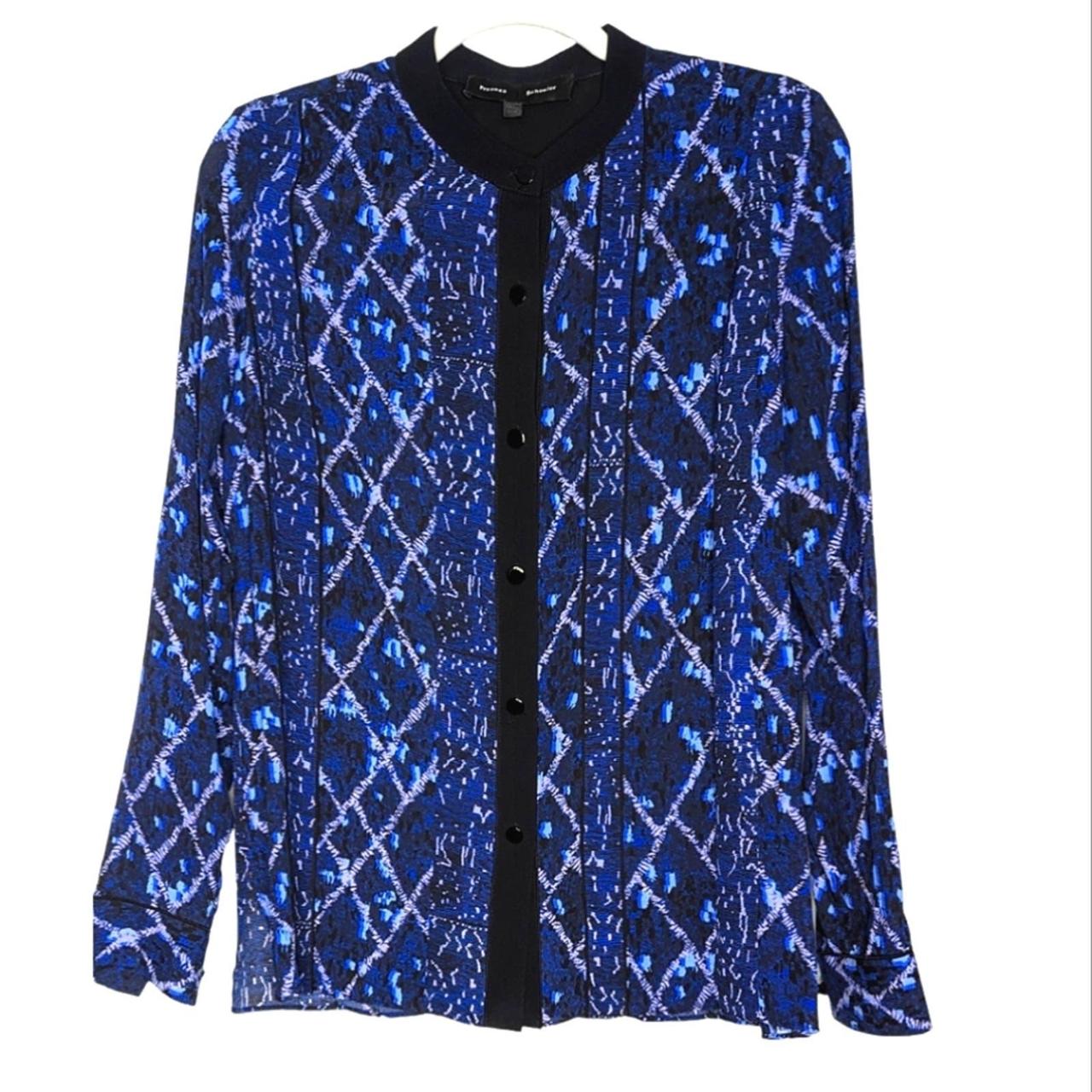 Proenza Schouler Blue Black Print 100 Silk Crepe Depop