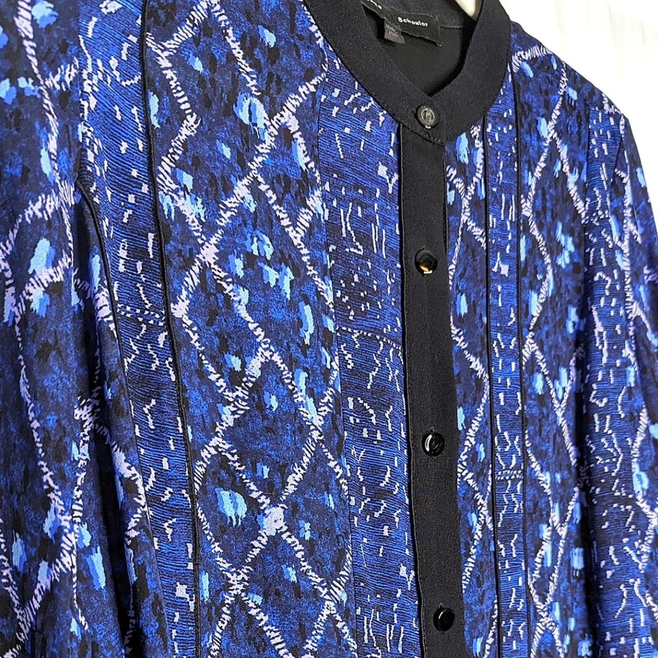 Proenza Schouler Blue Black Print 100 Silk Crepe Depop