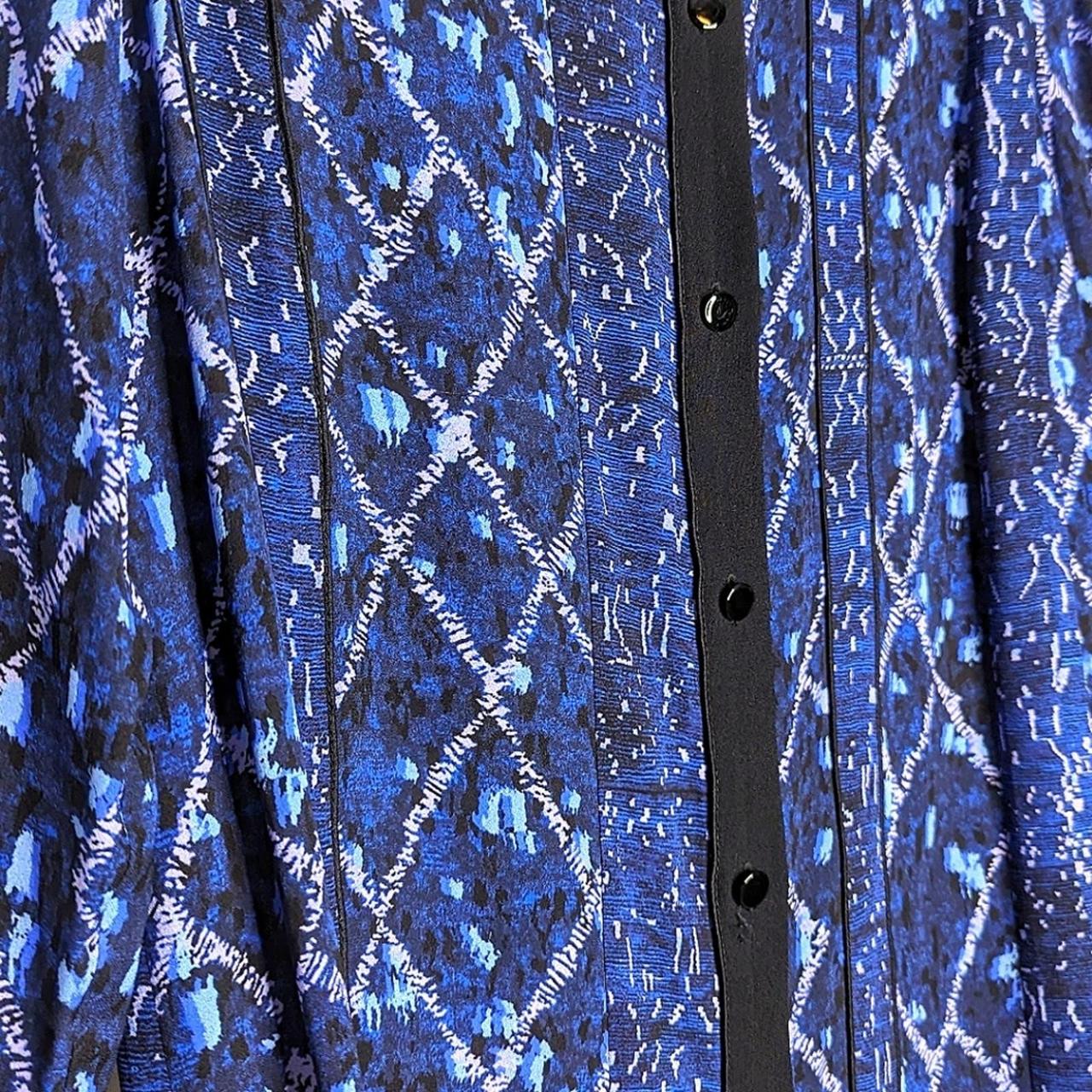 Proenza Schouler Blue Black Print 100 Silk Crepe Depop