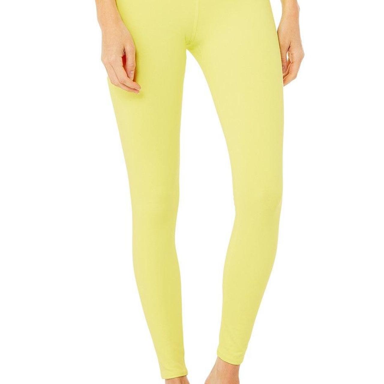 Alo yoga 7/8 airbrush leggings in 🍋 neon yellow - Depop