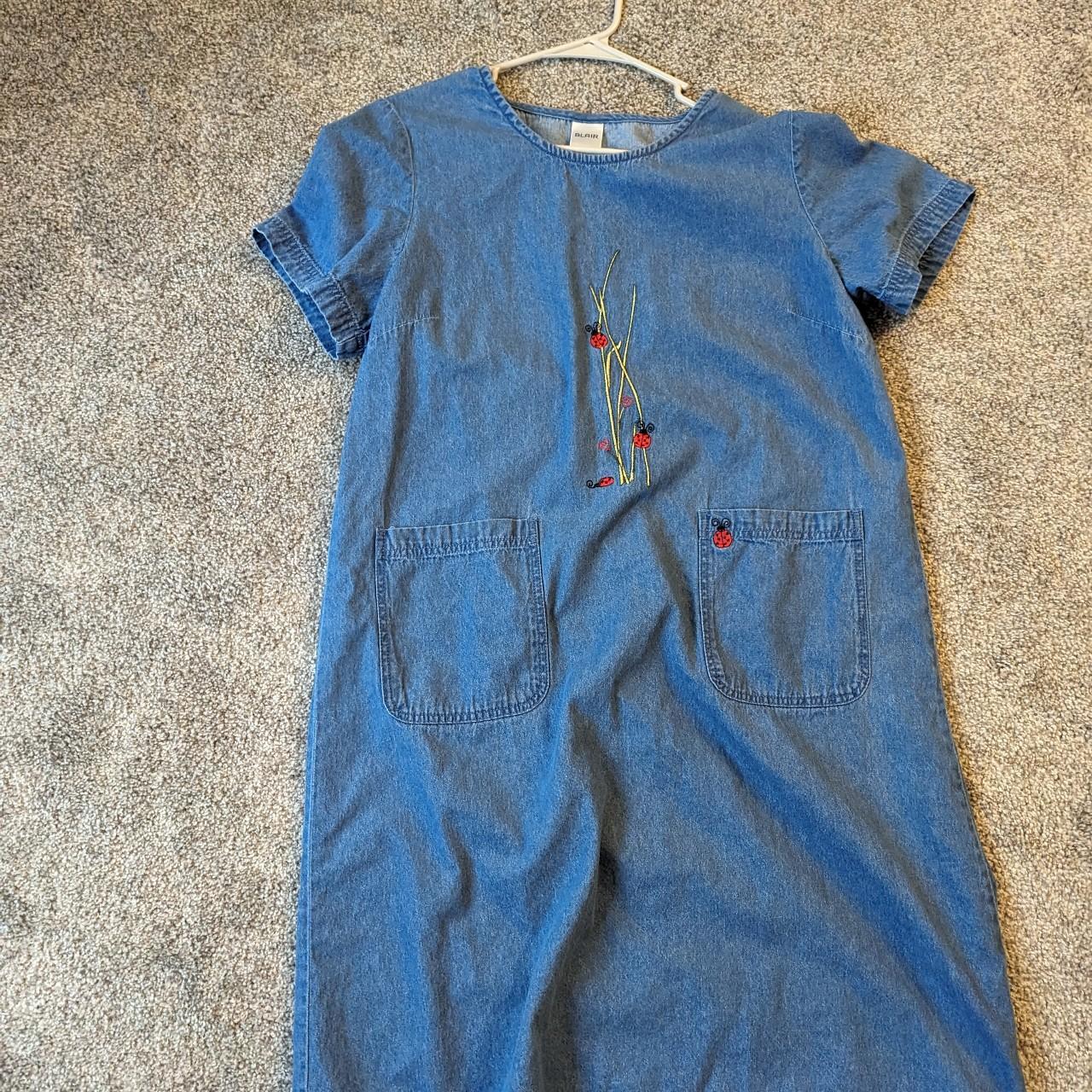 Cute denim Blair dress. This dress is a size medium,... - Depop