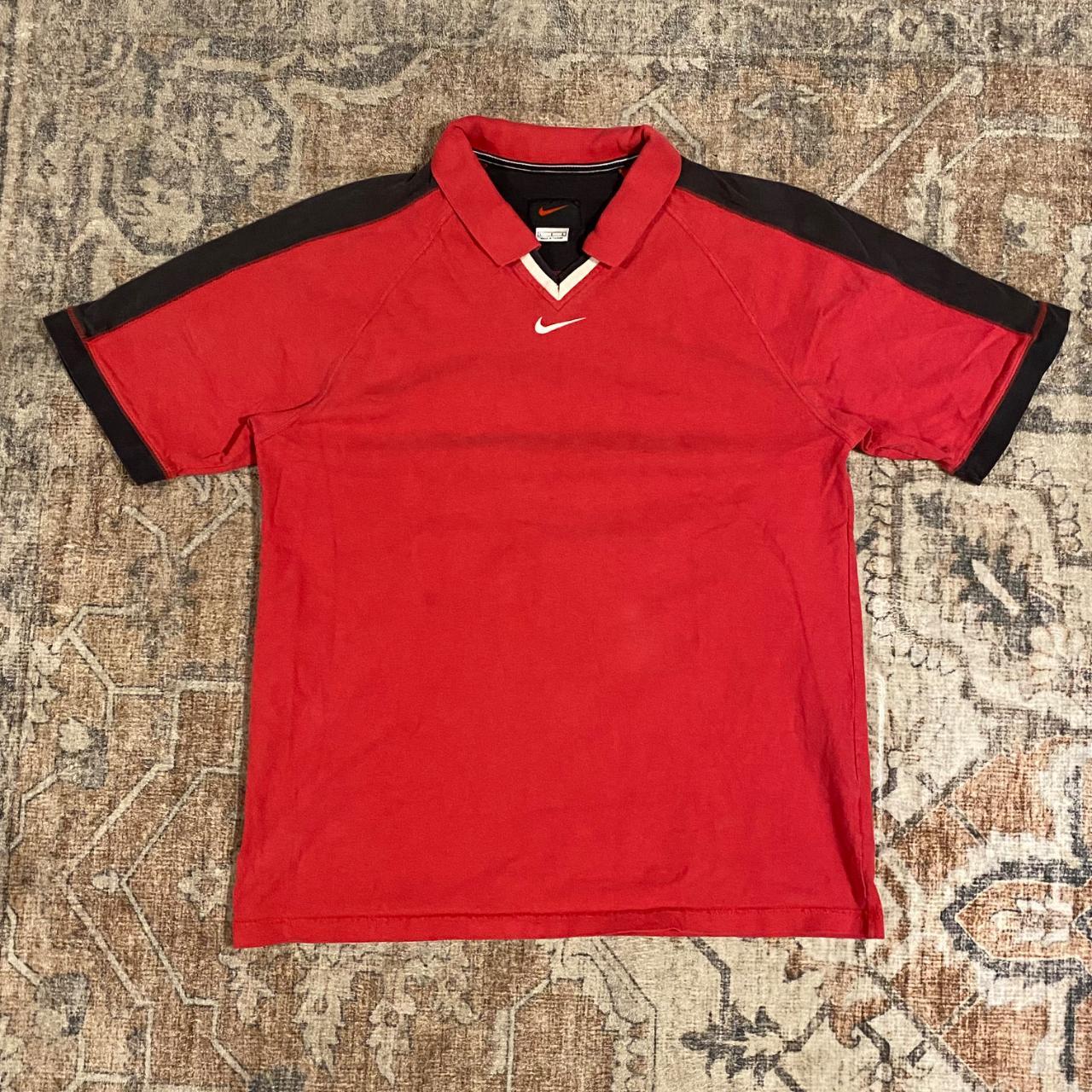 Nike Men's T-shirt Red L – Super rare large vintage nike polo