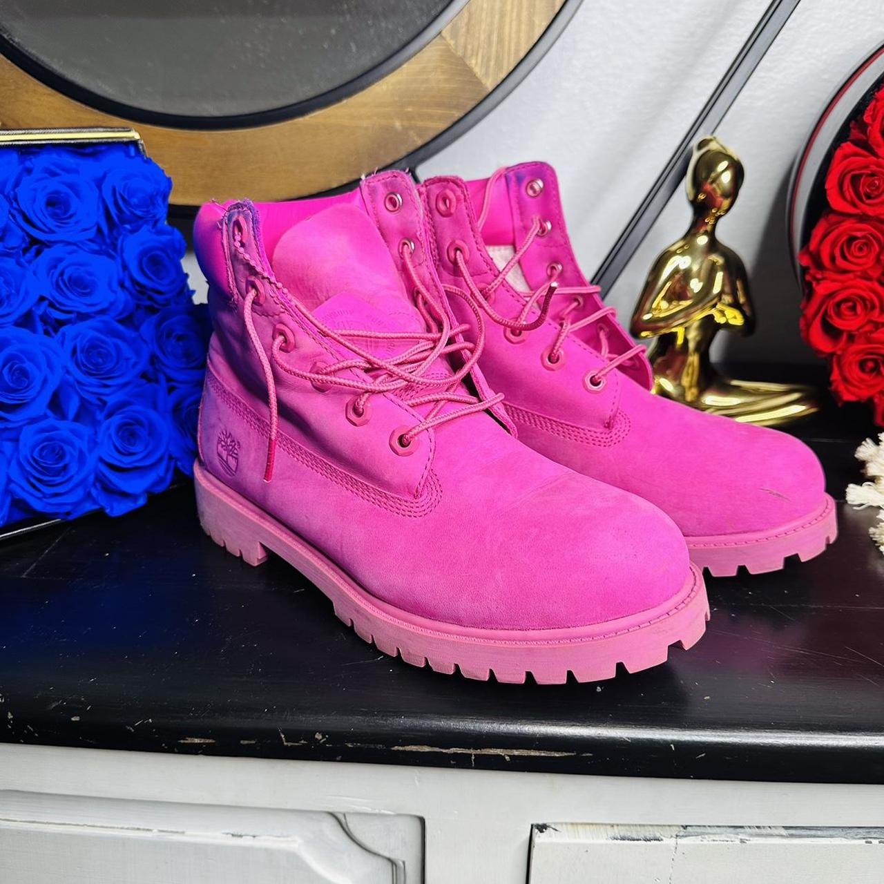 Pink timberlands children's sale