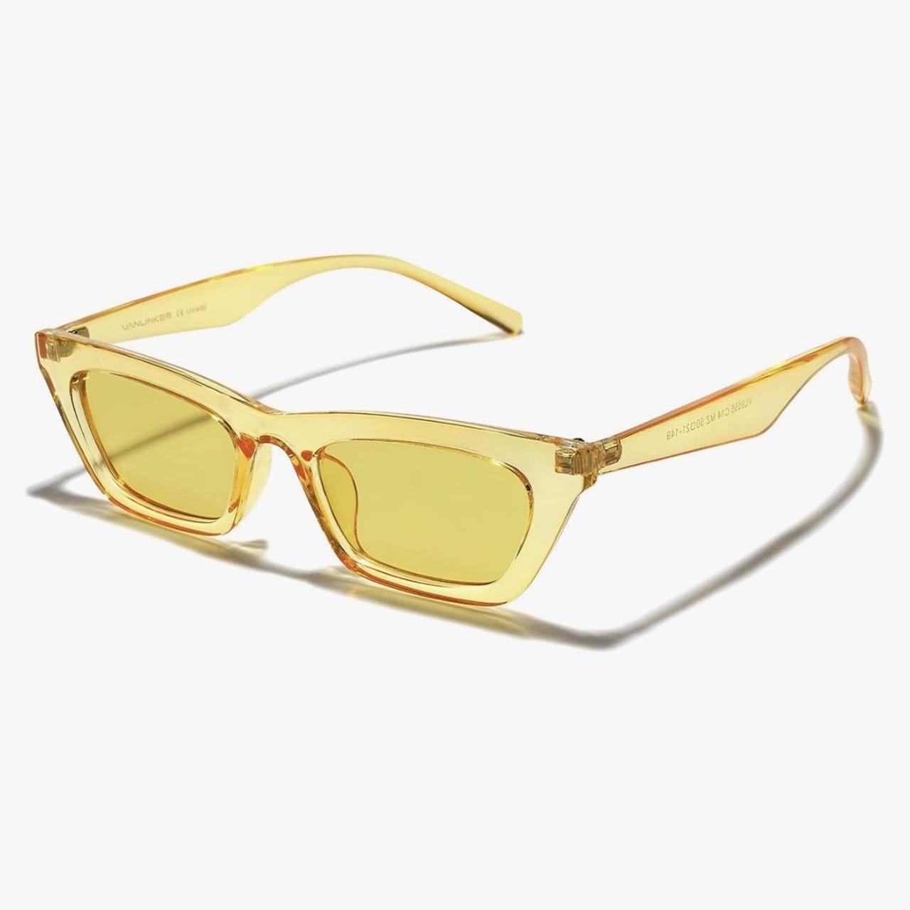 Yellow Cat Eye sunglasses New in box Comes with a... Depop