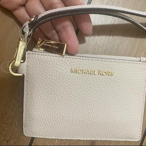 Small metallic silver Michael Kors wallet. Has soft - Depop