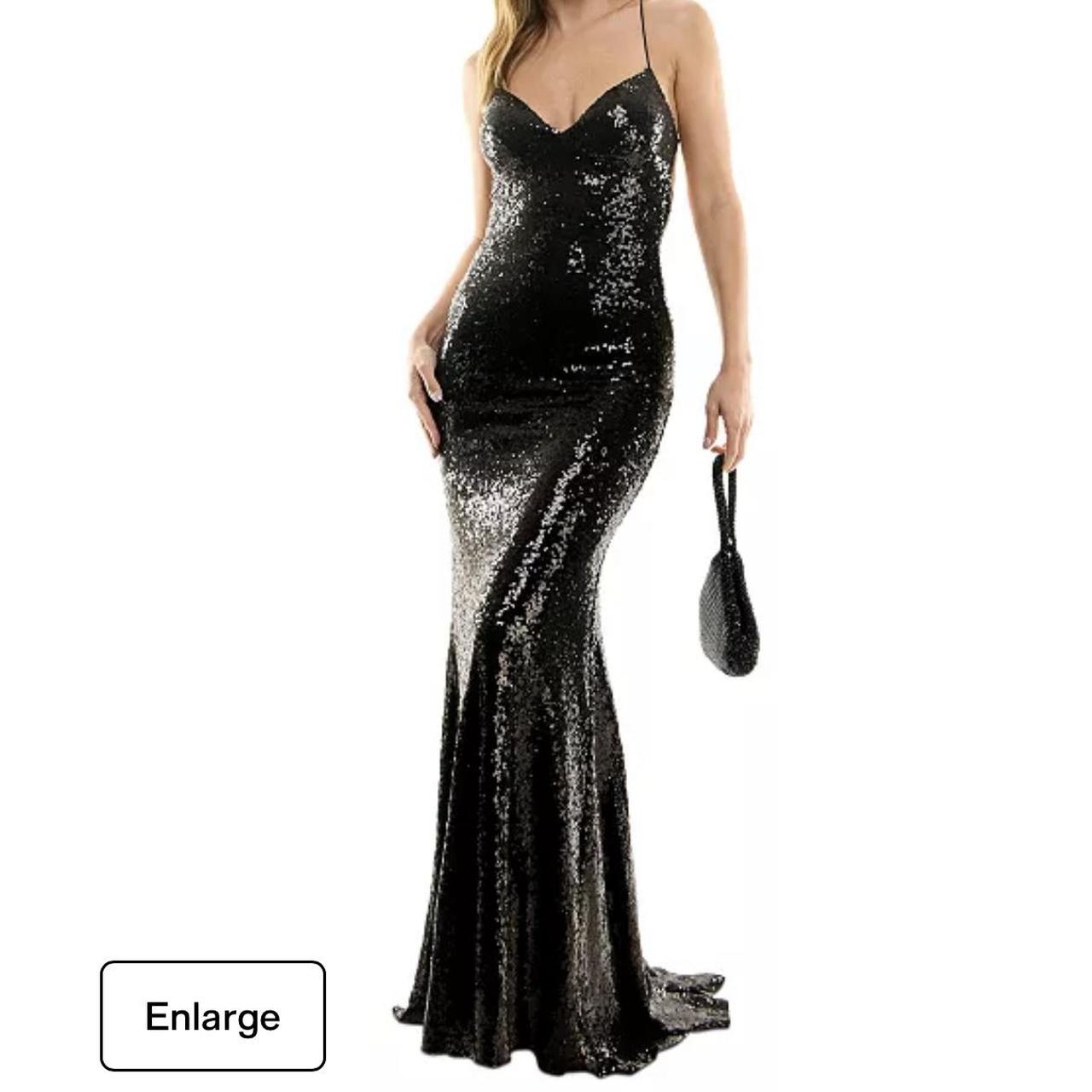 Sequin Macy's Black Formal Gowns Macy's Black Sequin Dress