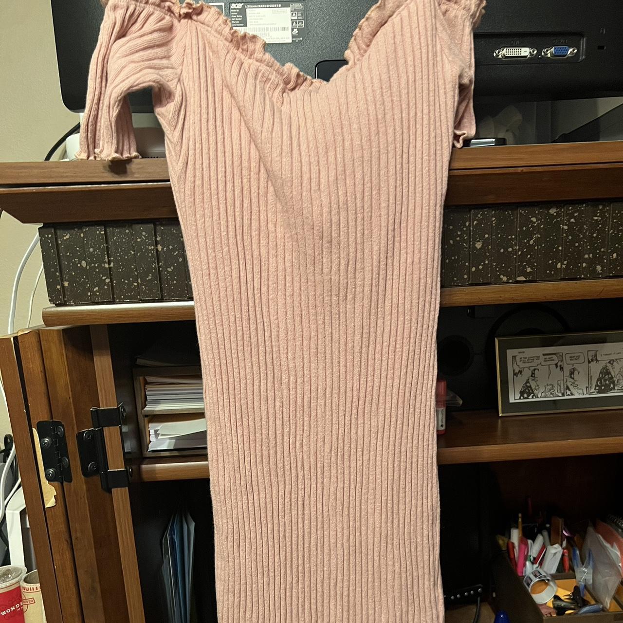 Rue 21 Women's Pink and Tan Dress Depop