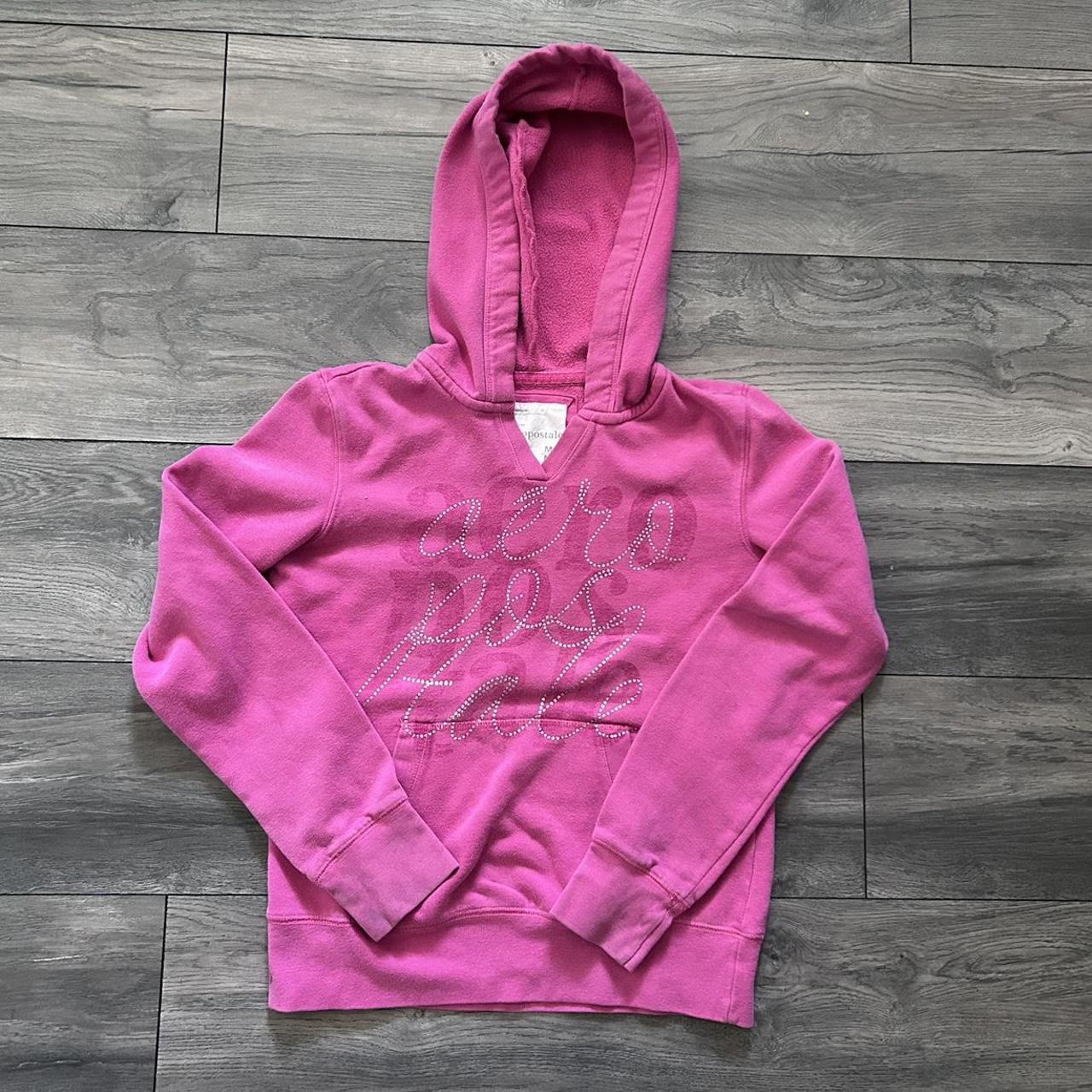 pink bedazzled y2k aeropostale hoodie, says size