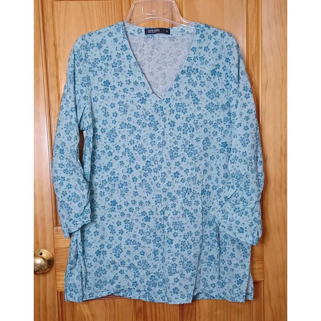 EUC!! Adorable David Jones Lightweight Floral Tunic... Depop