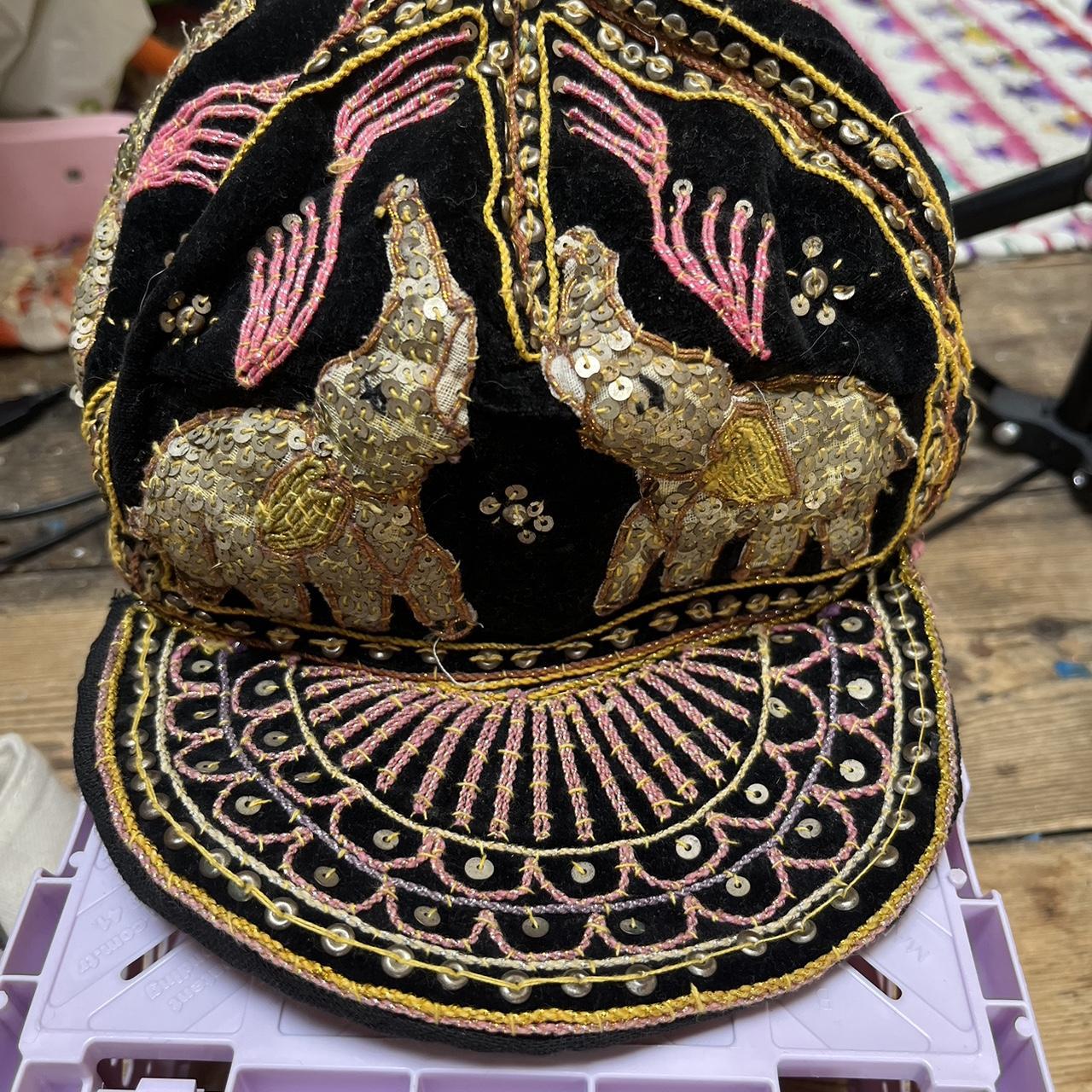 Amazing vintage Indian baseball cap. Embellished... Depop