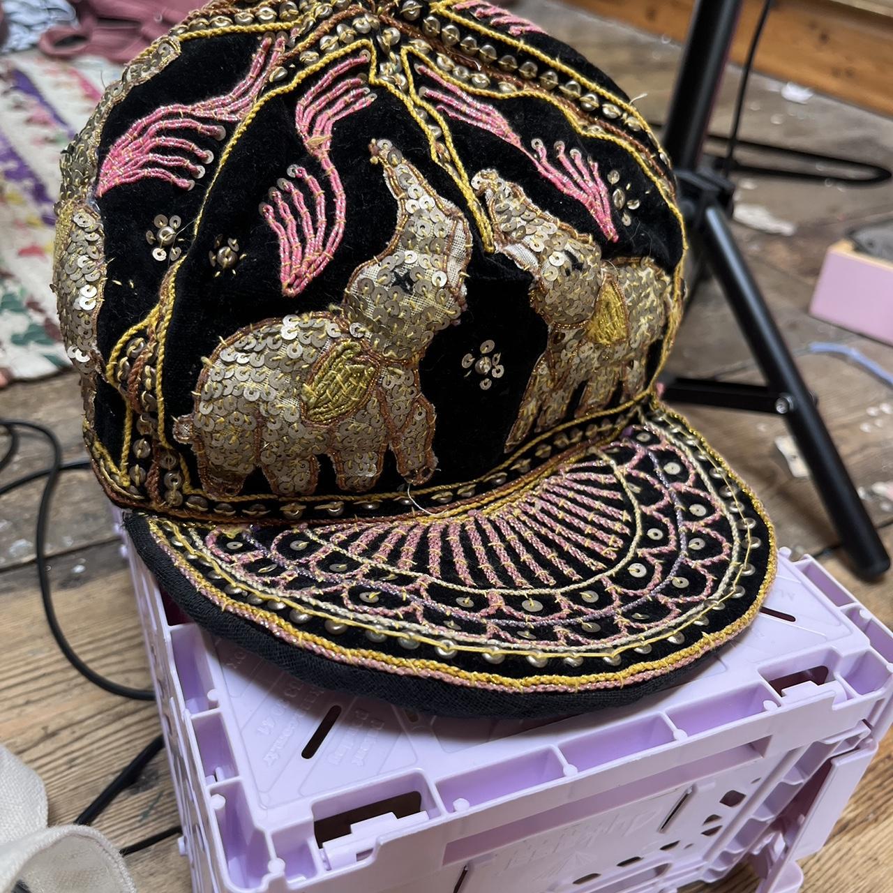 Amazing vintage Indian baseball cap. Embellished... Depop