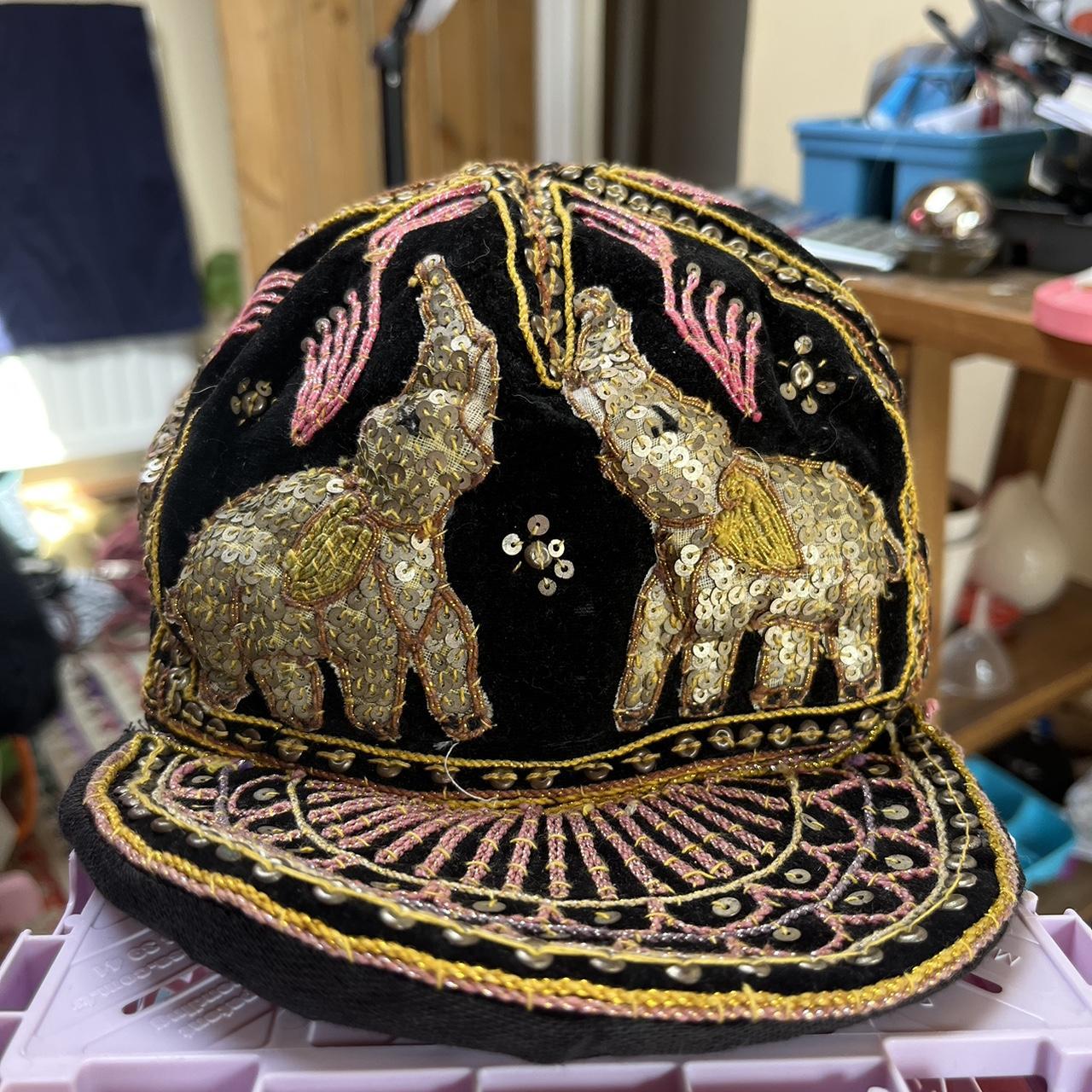 Amazing vintage Indian baseball cap. Embellished... Depop
