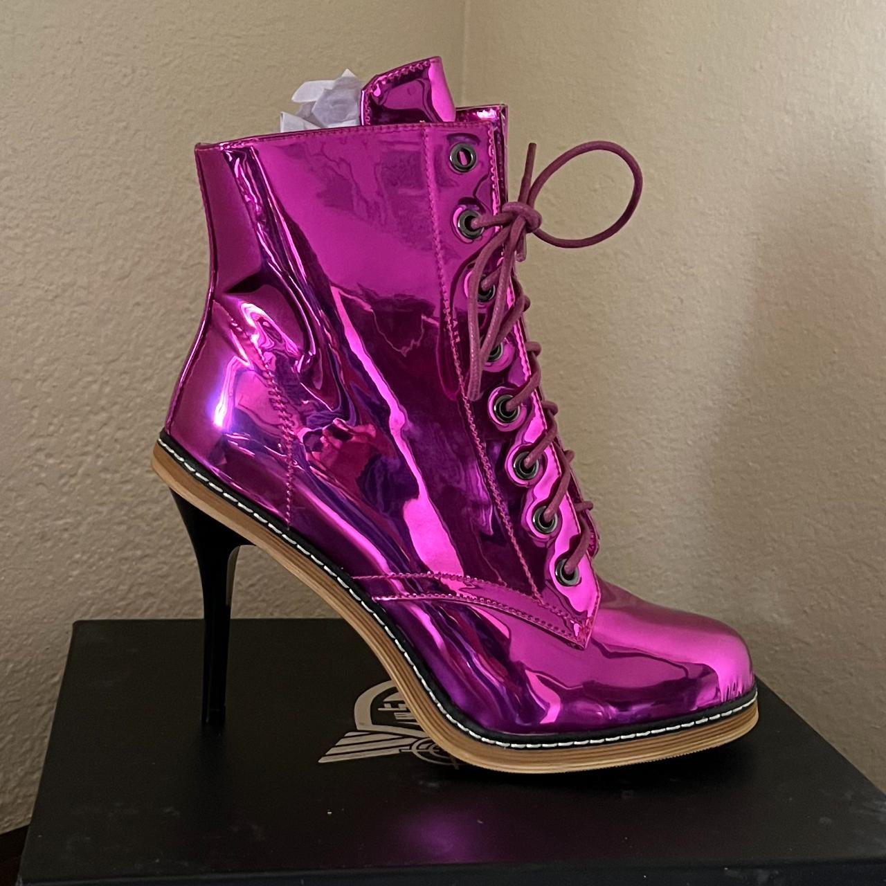 Women's Pink and Purple Boots | Depop