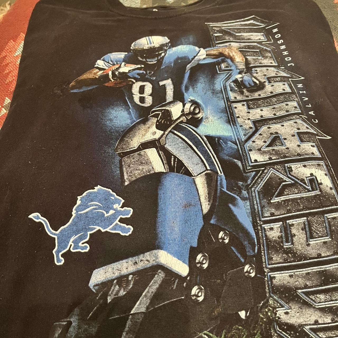 Rare Detroit Lions Reebok All Over Print T Shirt. - Depop