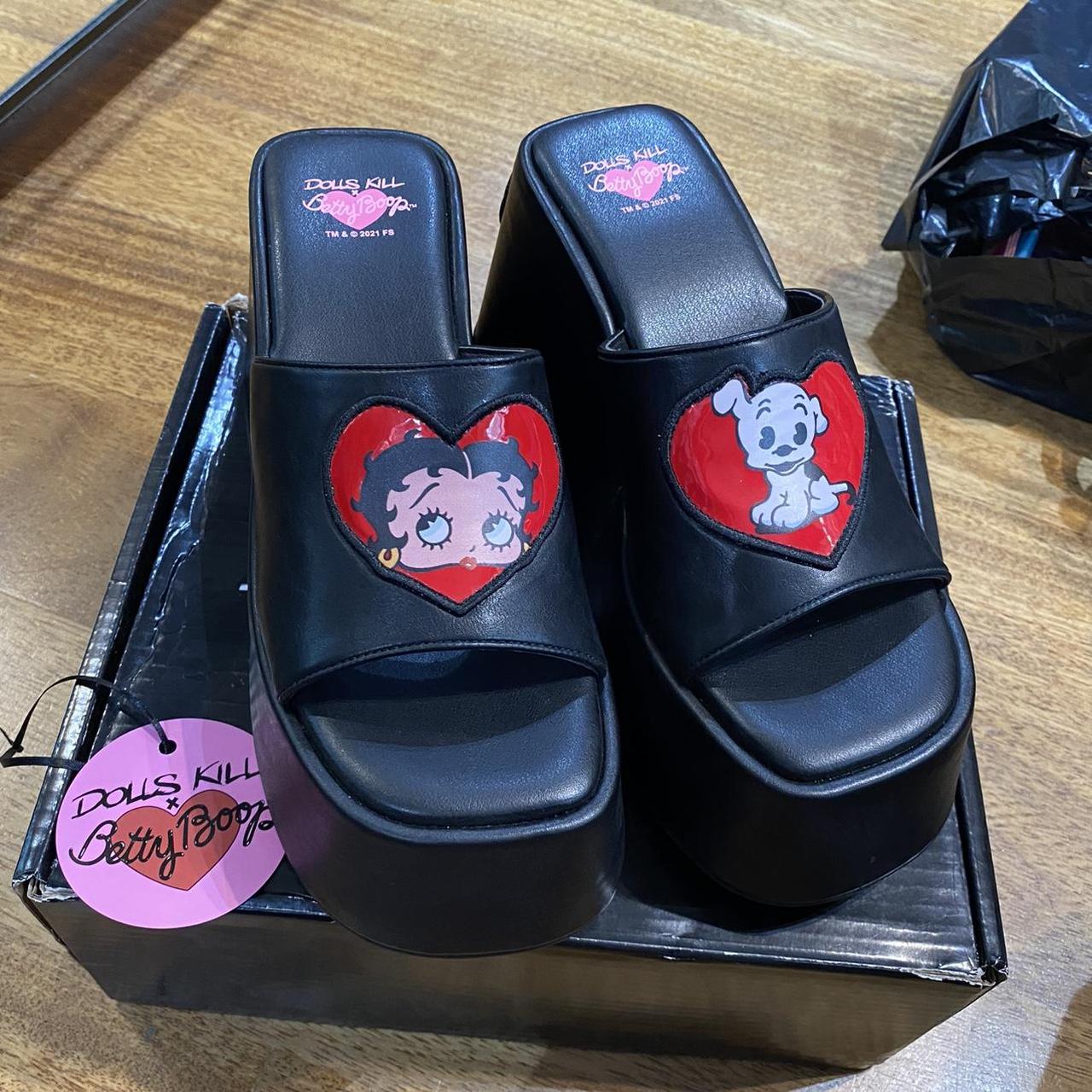 ULKIN CANVAS x BETTY BOOP FLIP FLOP BELTED LONG BOOTS コラボ ULKIN CANVAS x BETTY BOOP GLOSSY LONG BOOTS☆コラボ☆RED