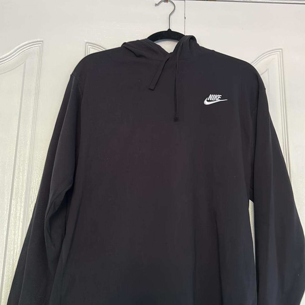 Black Nike hoodie with long sleeves and authentic... - Depop