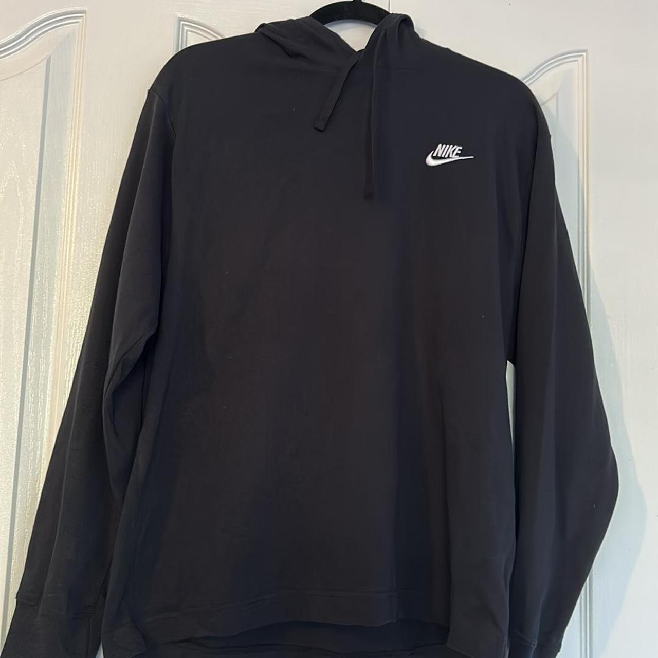 Black Nike hoodie with long sleeves and authentic... - Depop