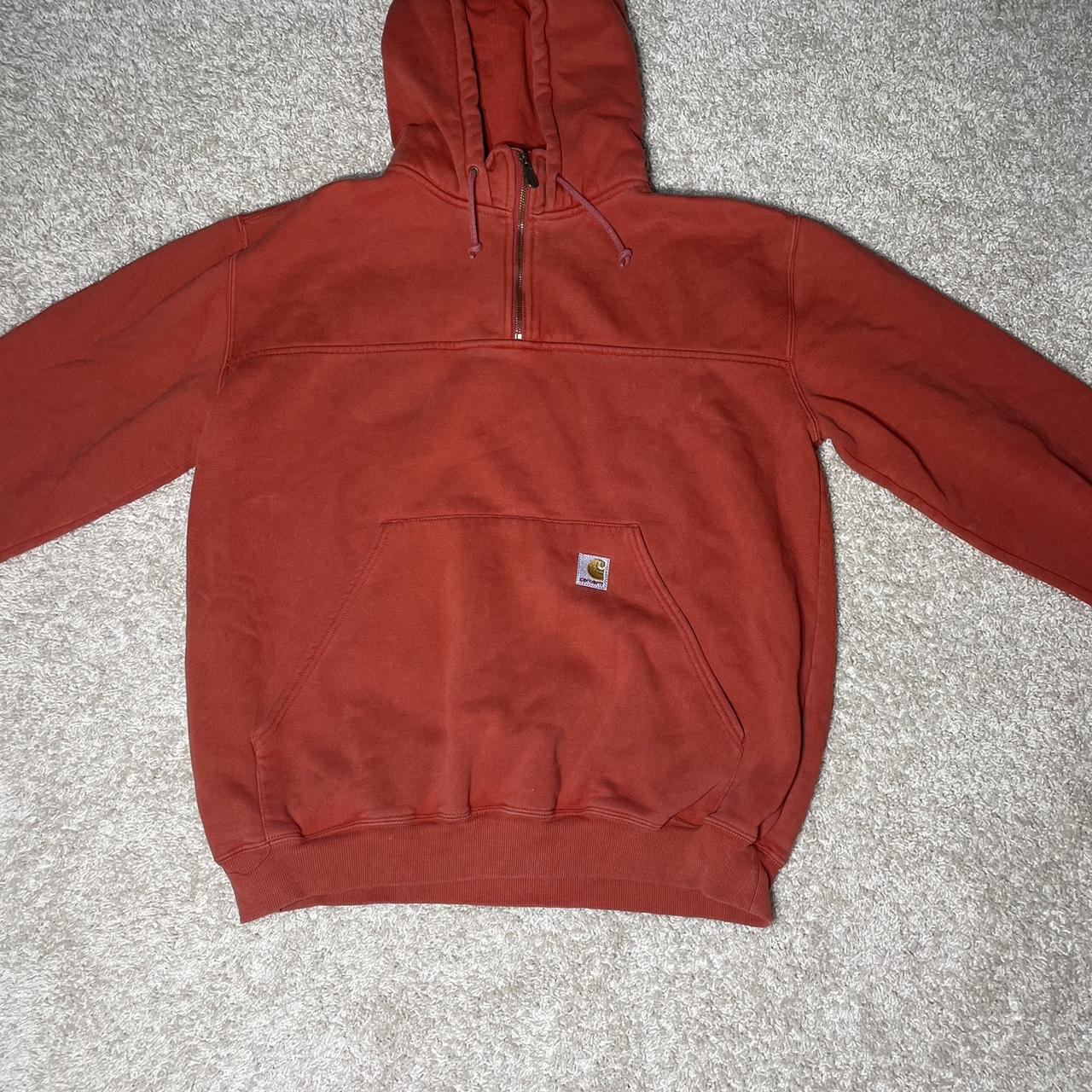 Carhartt Men's Red and White Hoodie Depop