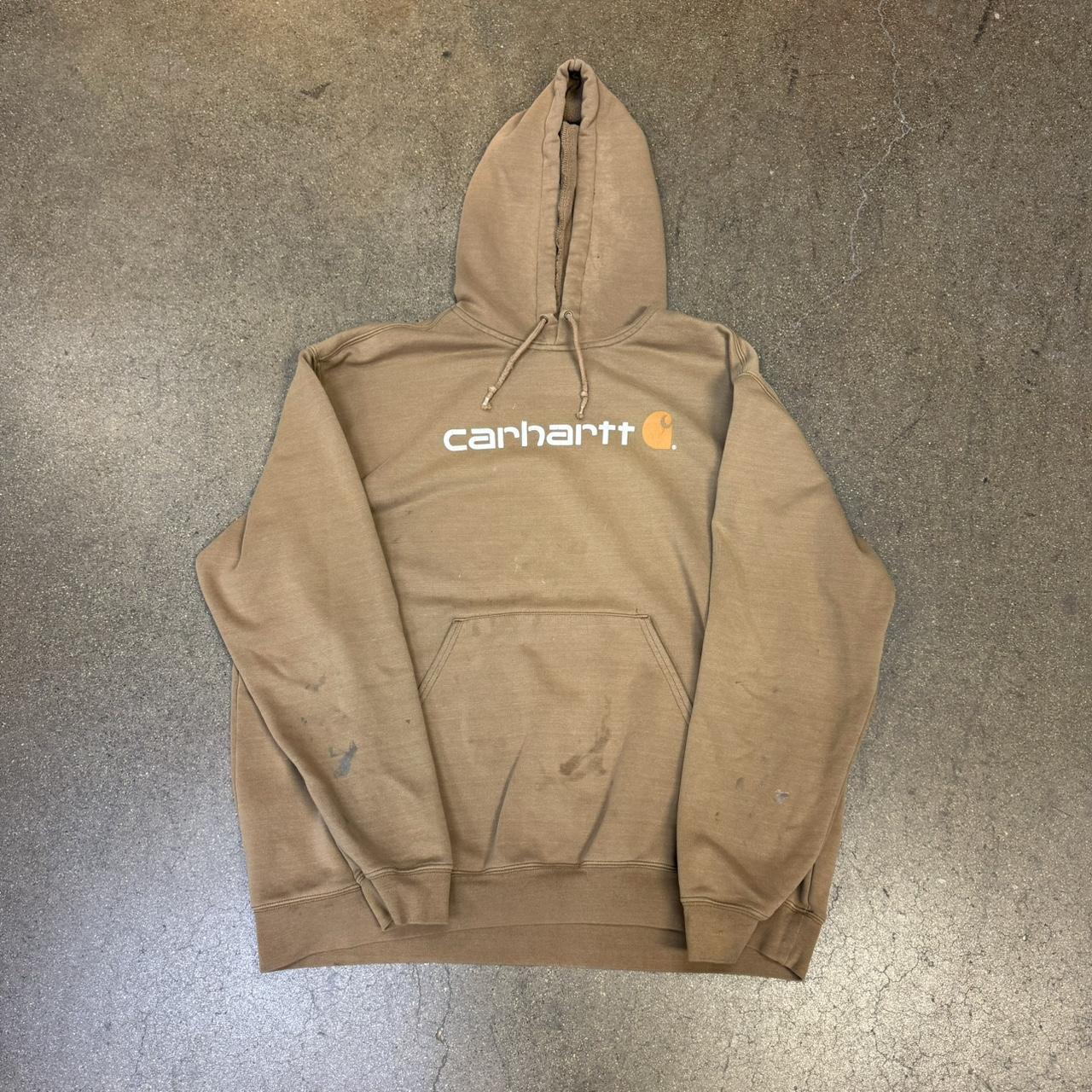 Carhartt tan hoodie size 2XL -some stains - fits... - Depop