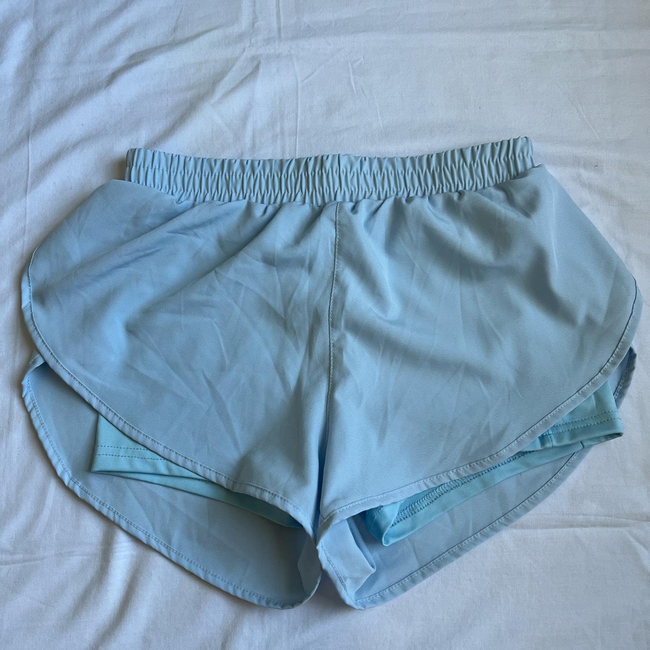 light blue workout shorts size small from shein... - Depop