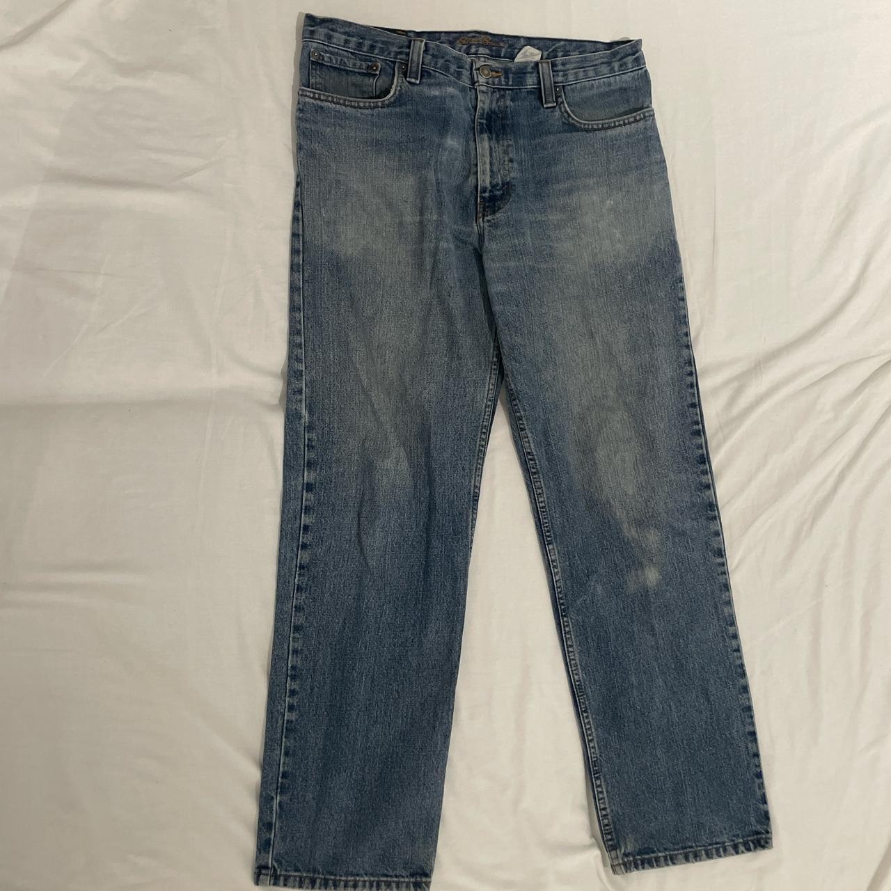 90s vintage baggy eddie bauer denim blue jeans, 90s... Depop