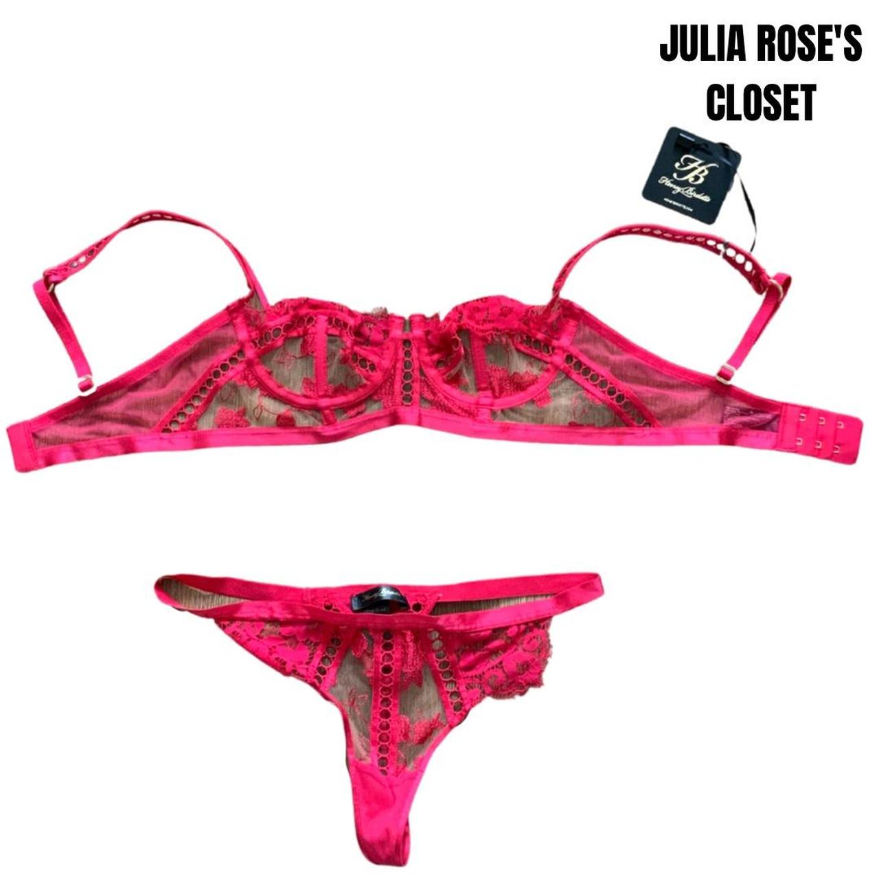 Honey Birdette Women's Red Bra Depop