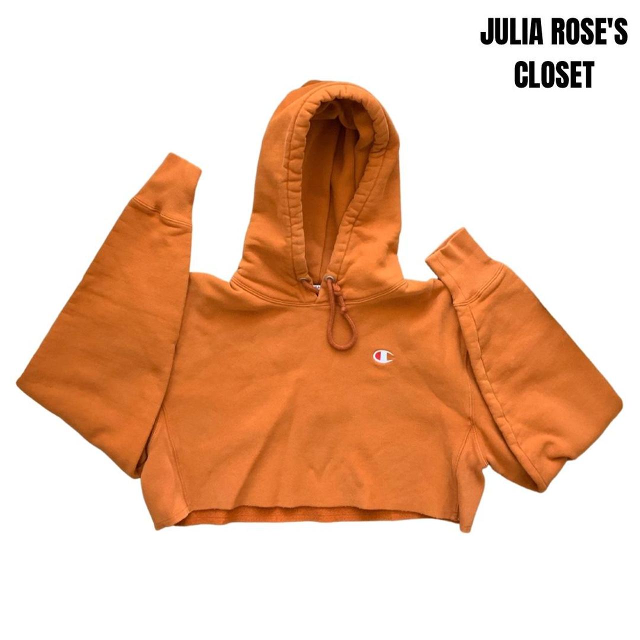 Orange cropped champion on sale hoodie