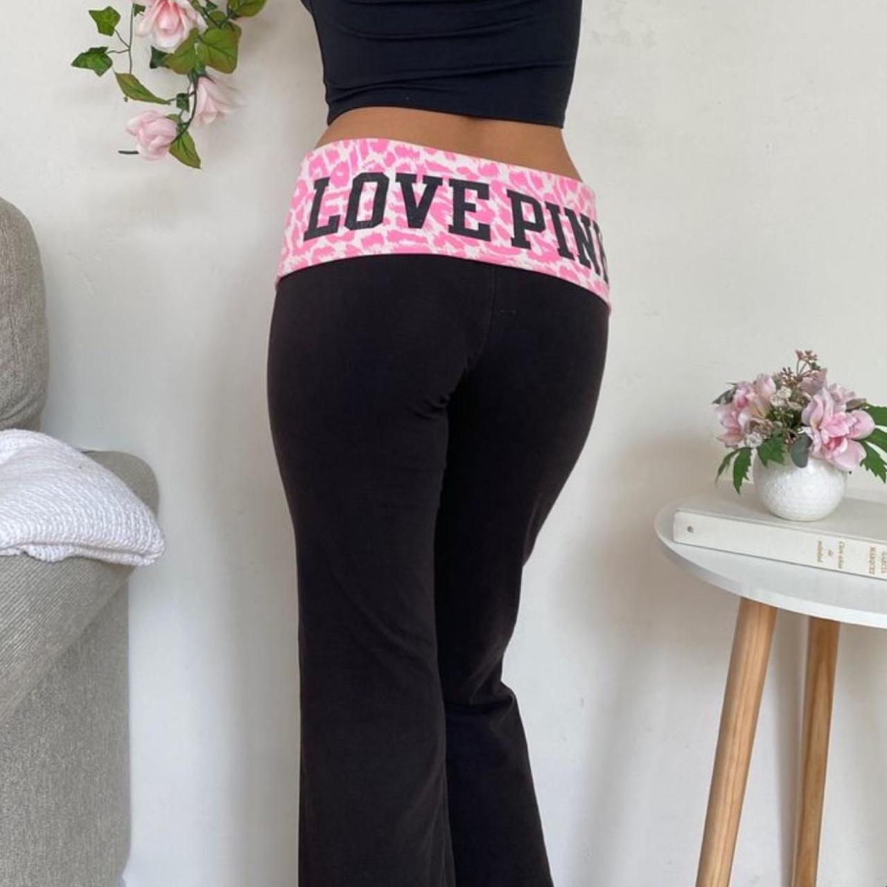 Victorias Secret PINK Y2k fold over yoga leggings! - Depop