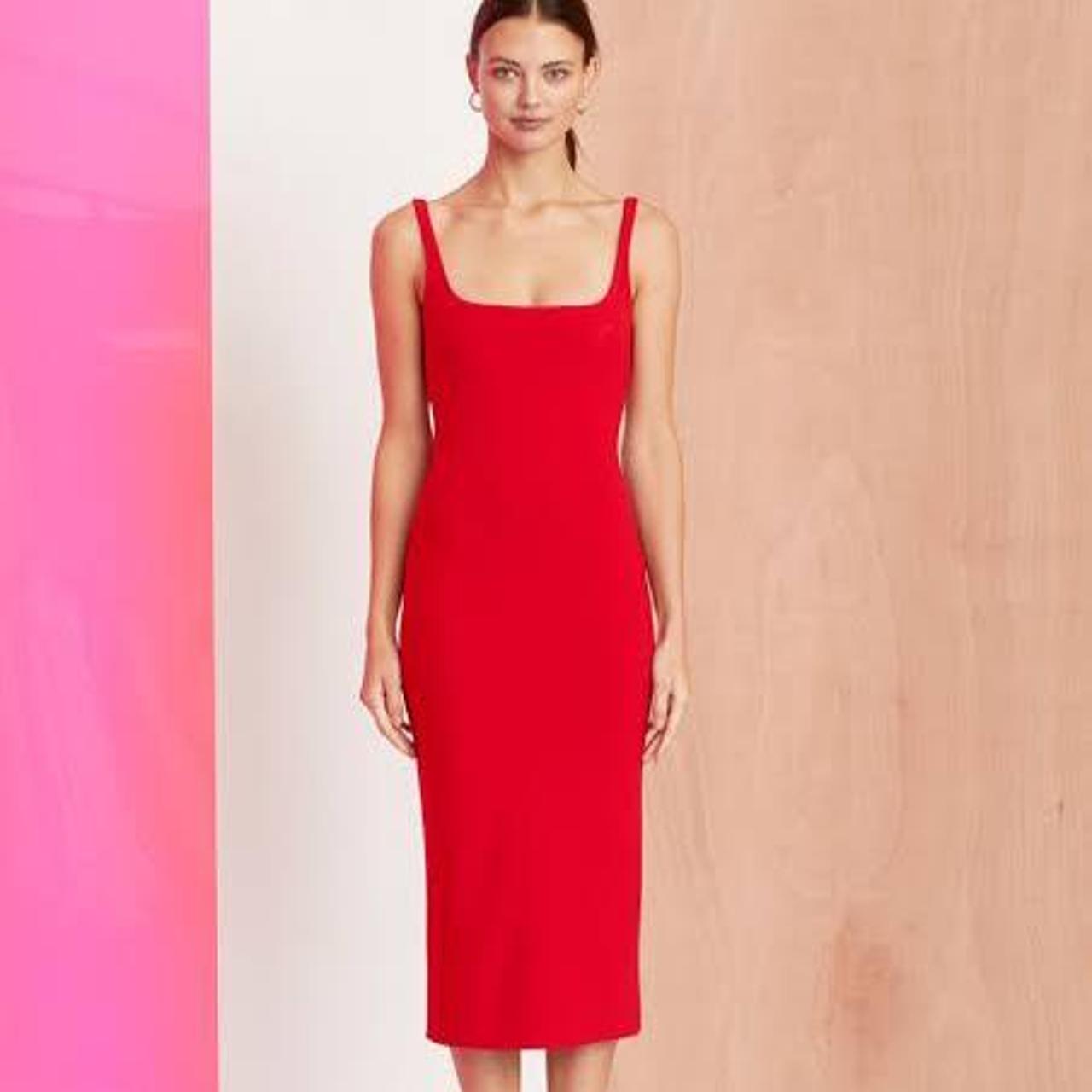 Bec and bridge 2024 red midi dress