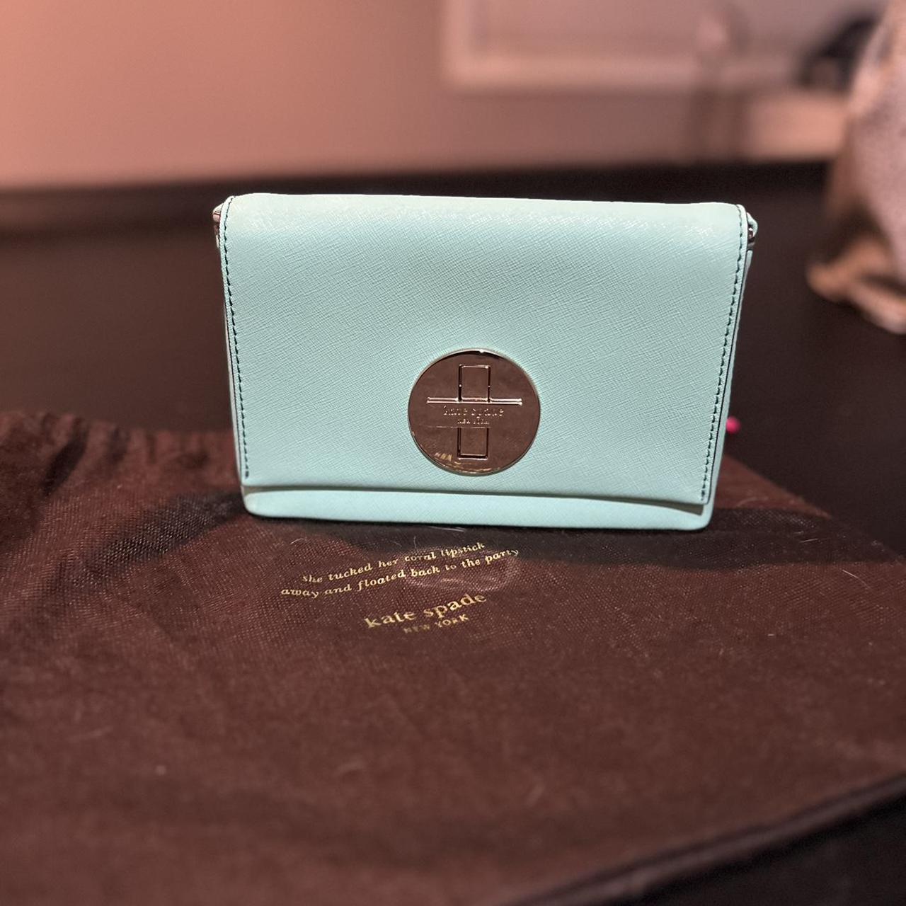 Tiffany blue Kate spade crossbody bag . Never used. - Depop