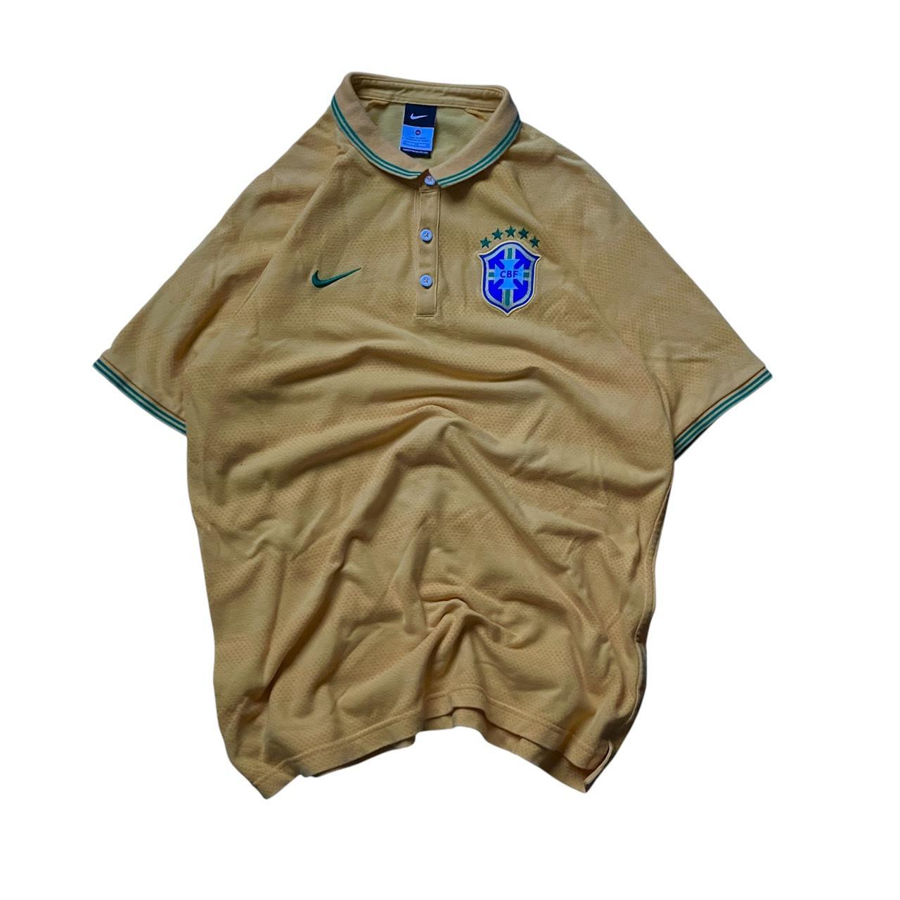 Vintage Nike x Brazil FC yellow polo shirt