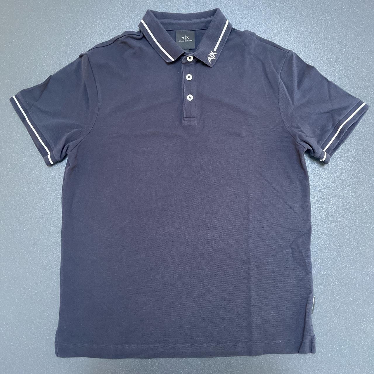 Armani Exchange Men's Blue and Navy Polo-shirts | Depop