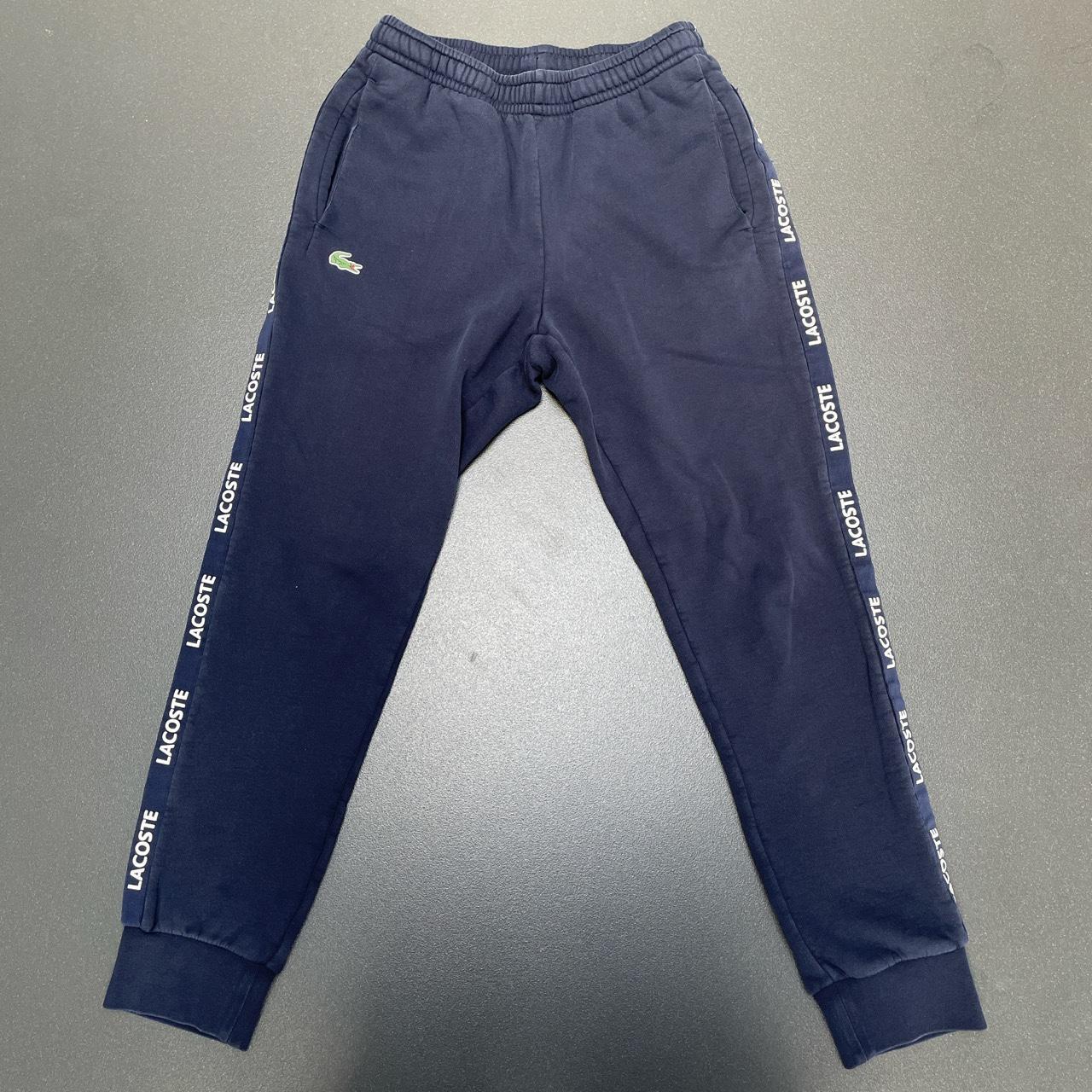 Navy blue lacoste tracksuit bottoms hot sale